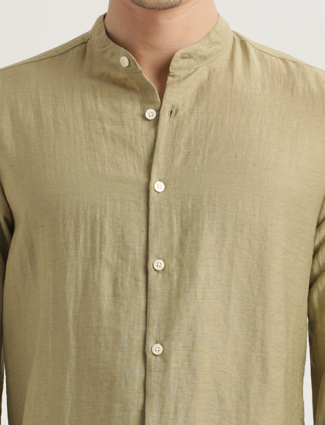 Men Mandarin Collar Nylon Shirt