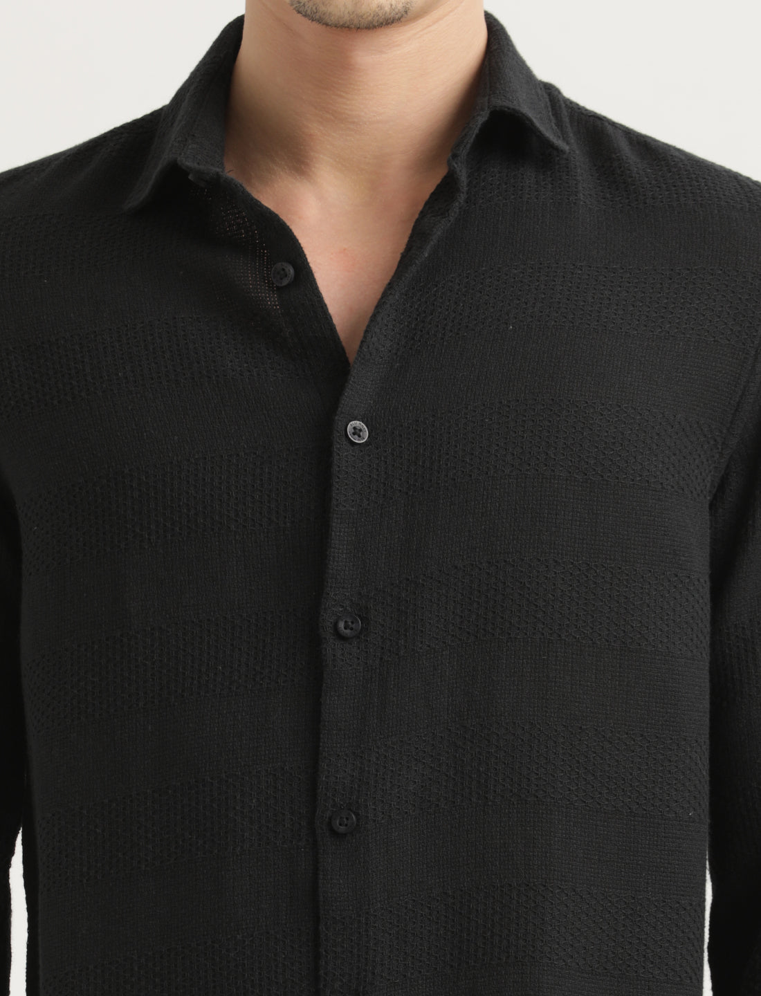 Men Textured Cotton Slim-Fit Shirt