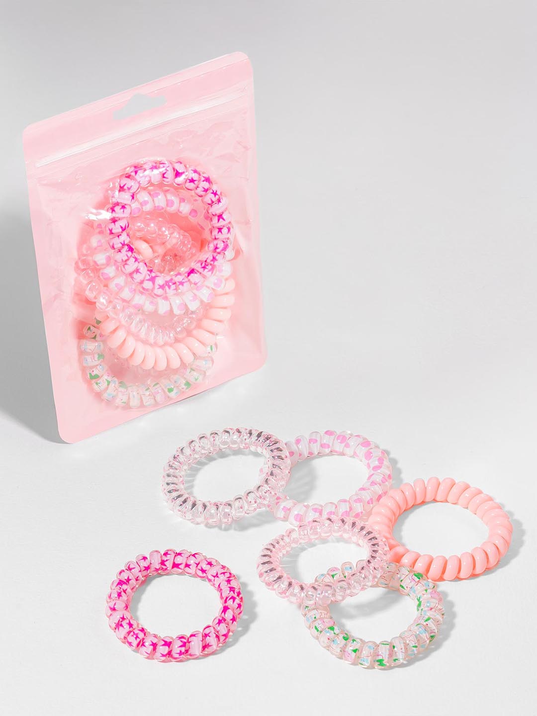 Peach Tangle-Free Spiral Hair Ties Set of 6
