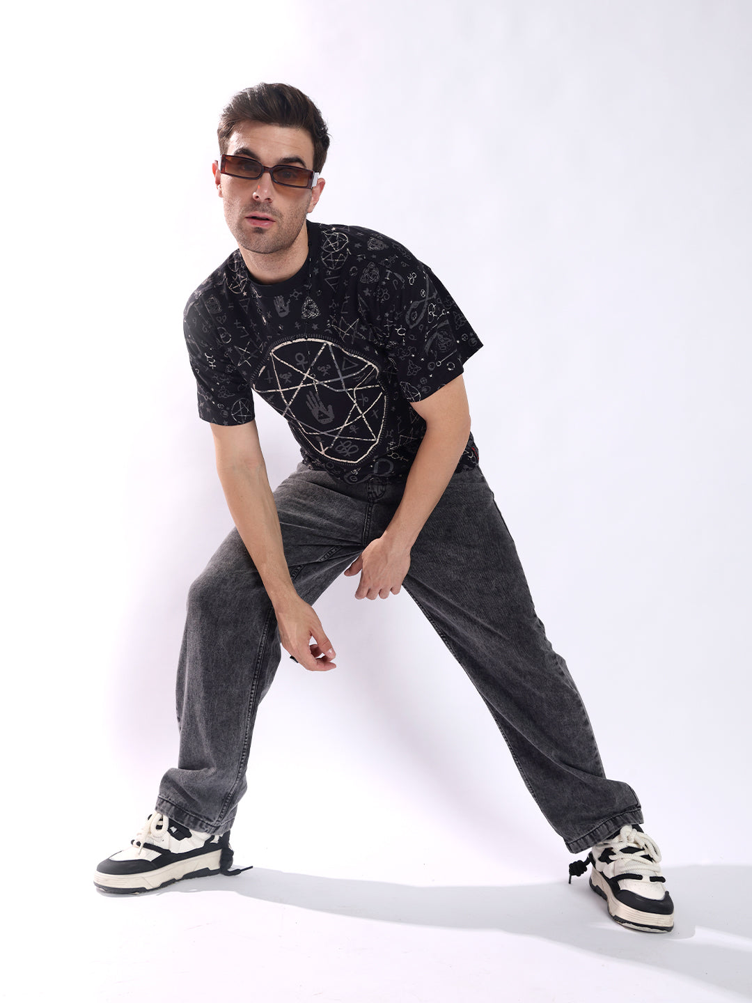 Men Black Cotton Oversized T-Shirt