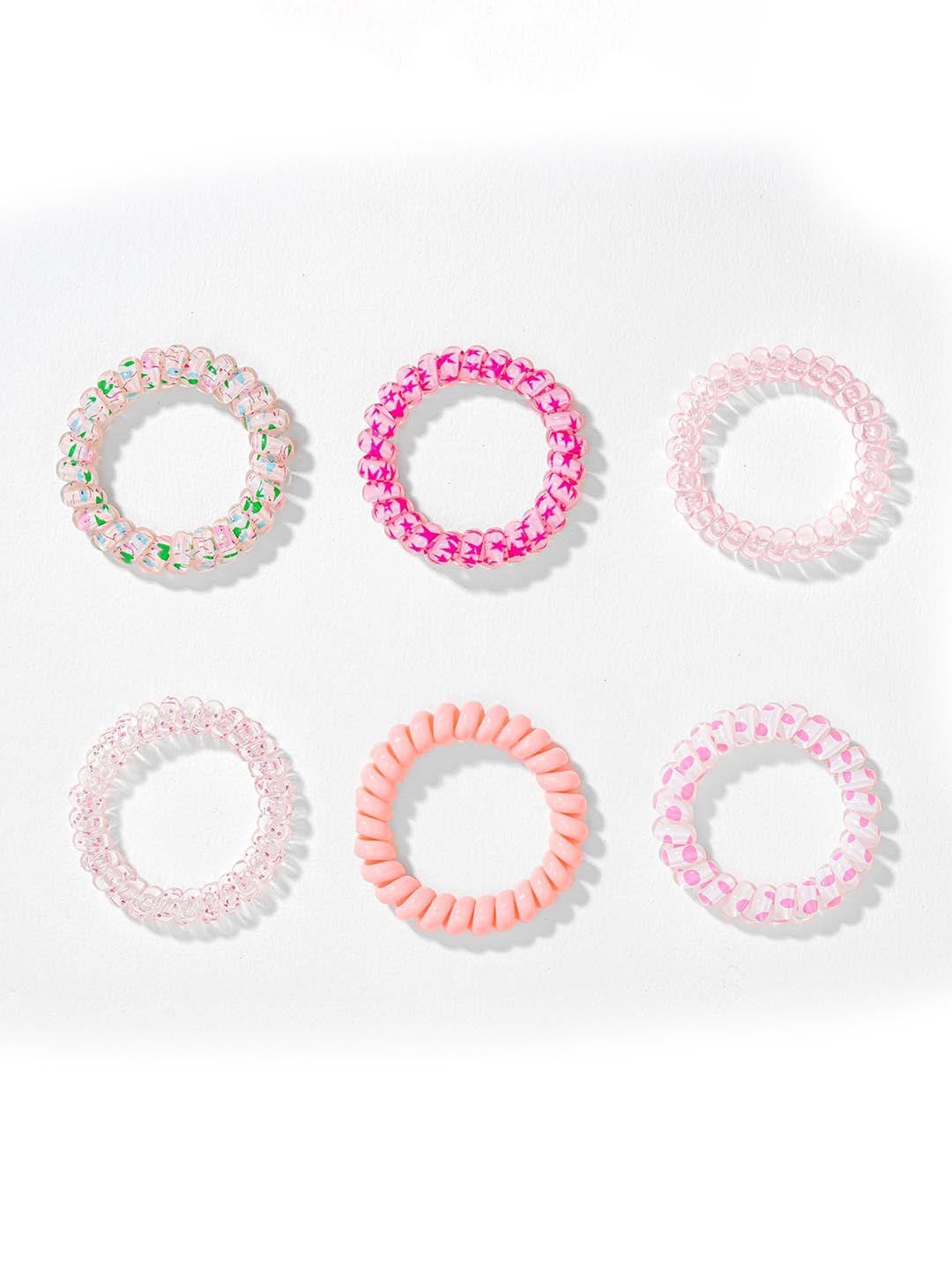 Peach Tangle-Free Spiral Hair Ties Set of 6