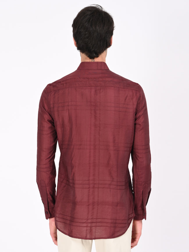 Men Slim Fit Nylon Self-Design Shirt