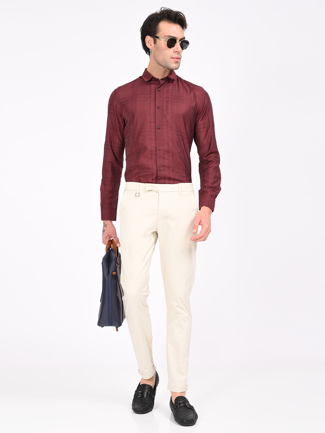 Men Stretch Trousers with Utility Pockets