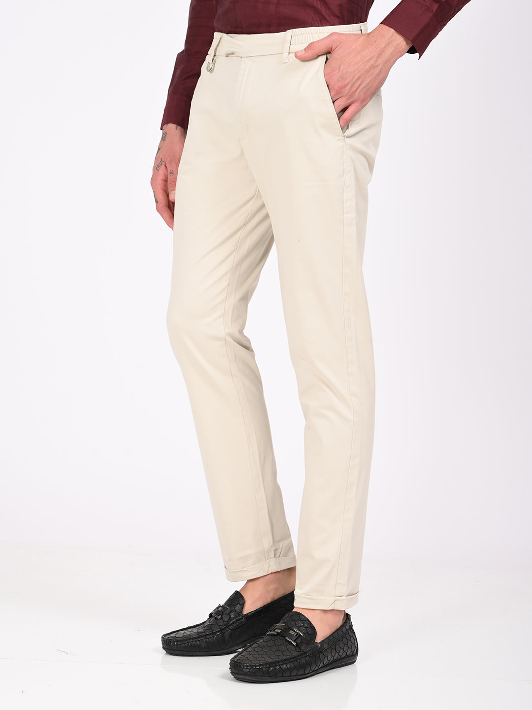 Men Stretch Trousers with Utility Pockets