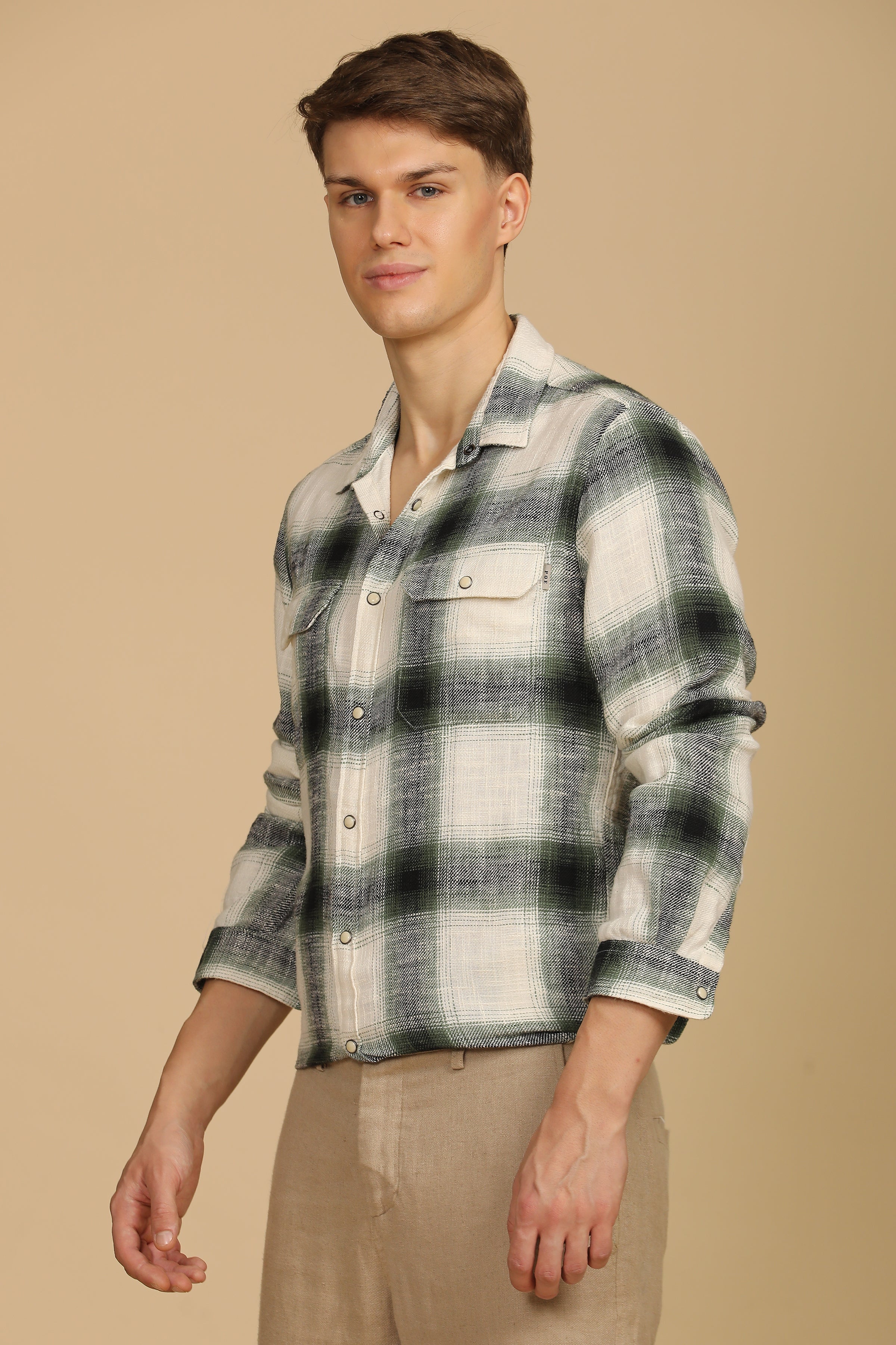 Men Brushed Check Shirt