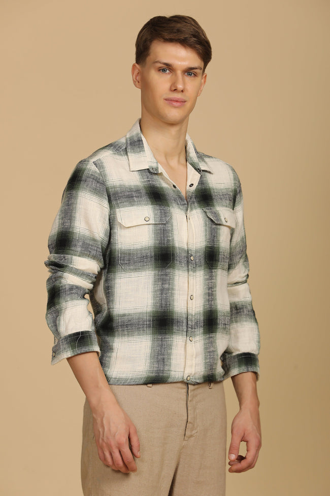 Men Brushed Check Shirt