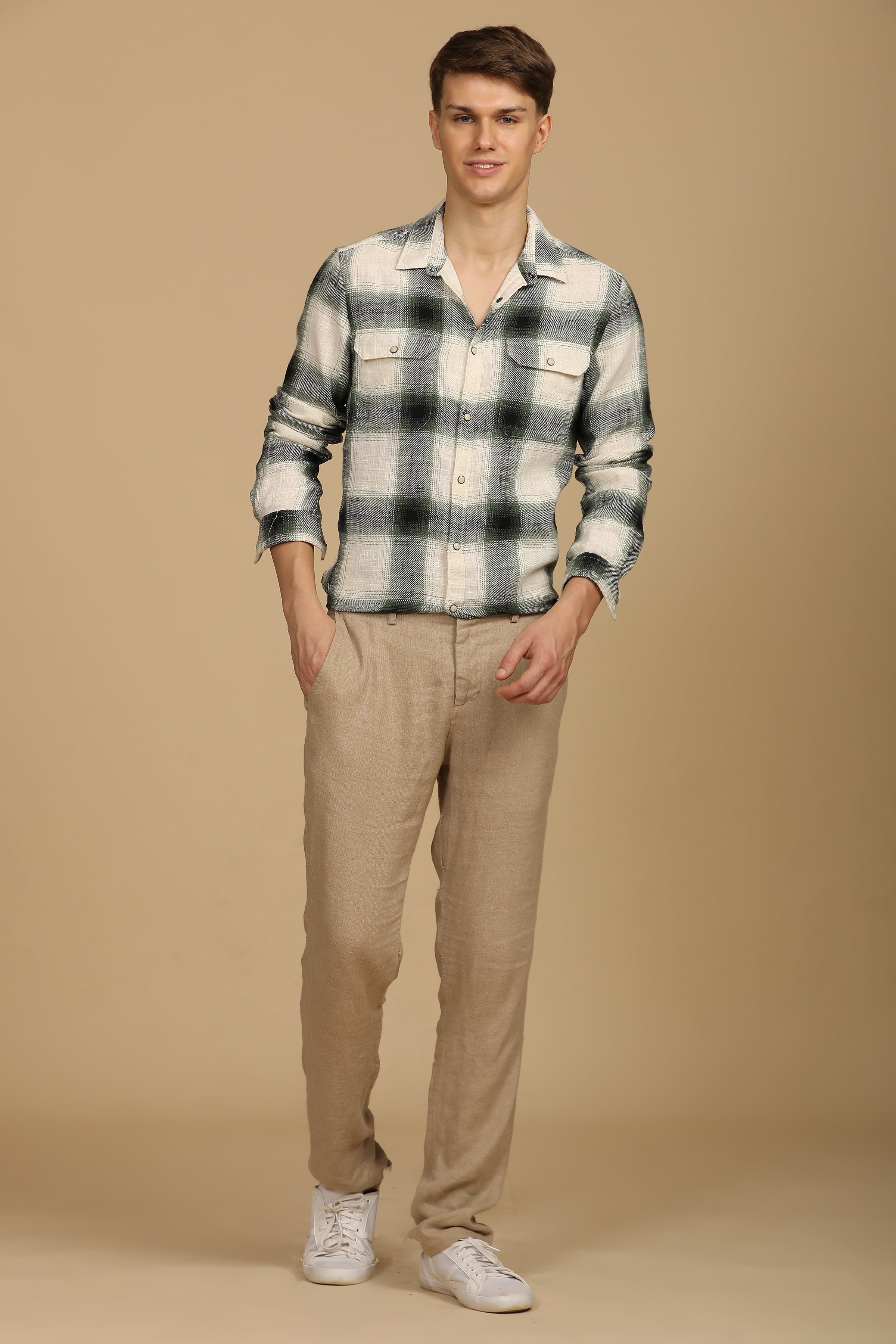 Men Brushed Check Shirt