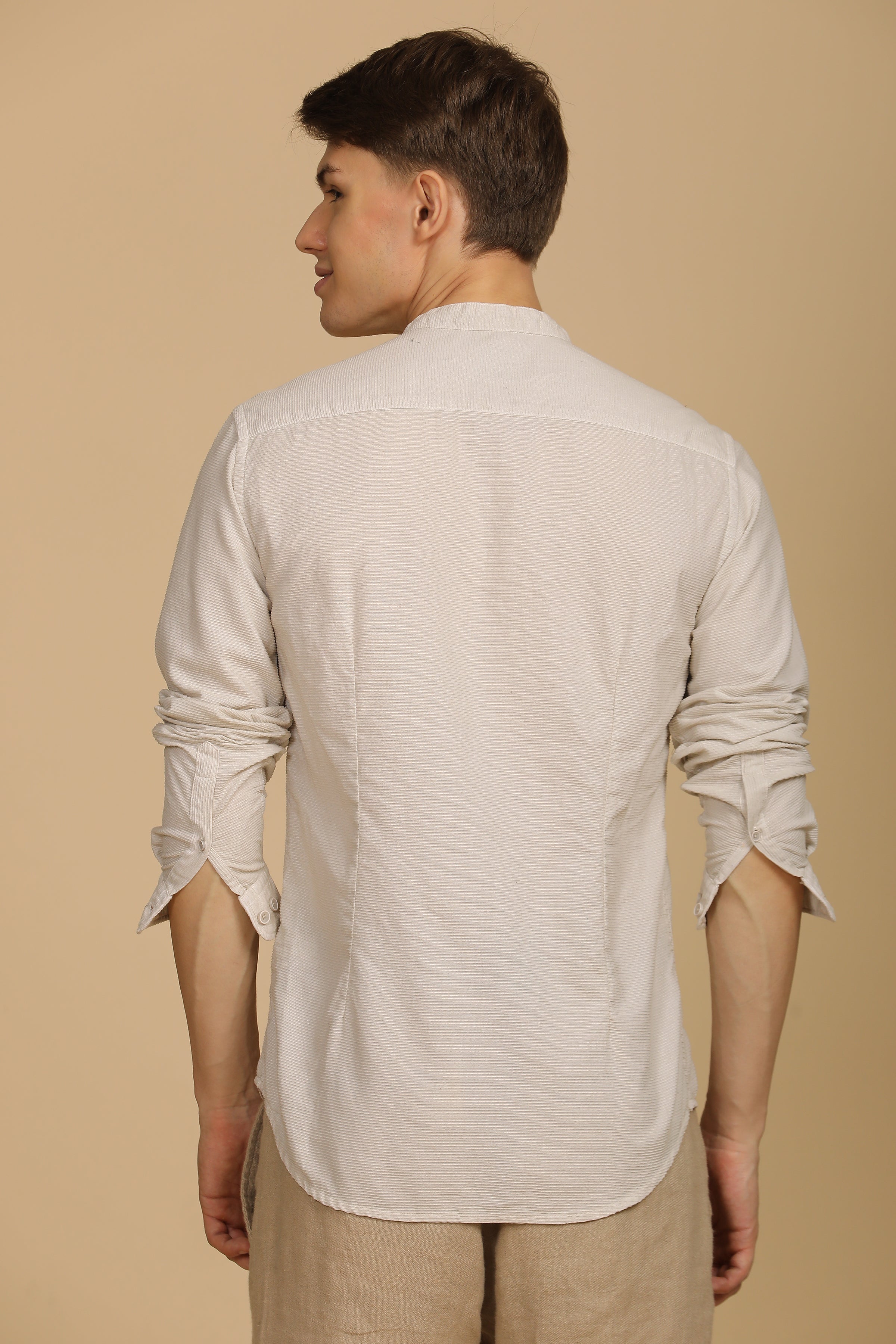 Men Corduroy Solid Shirt