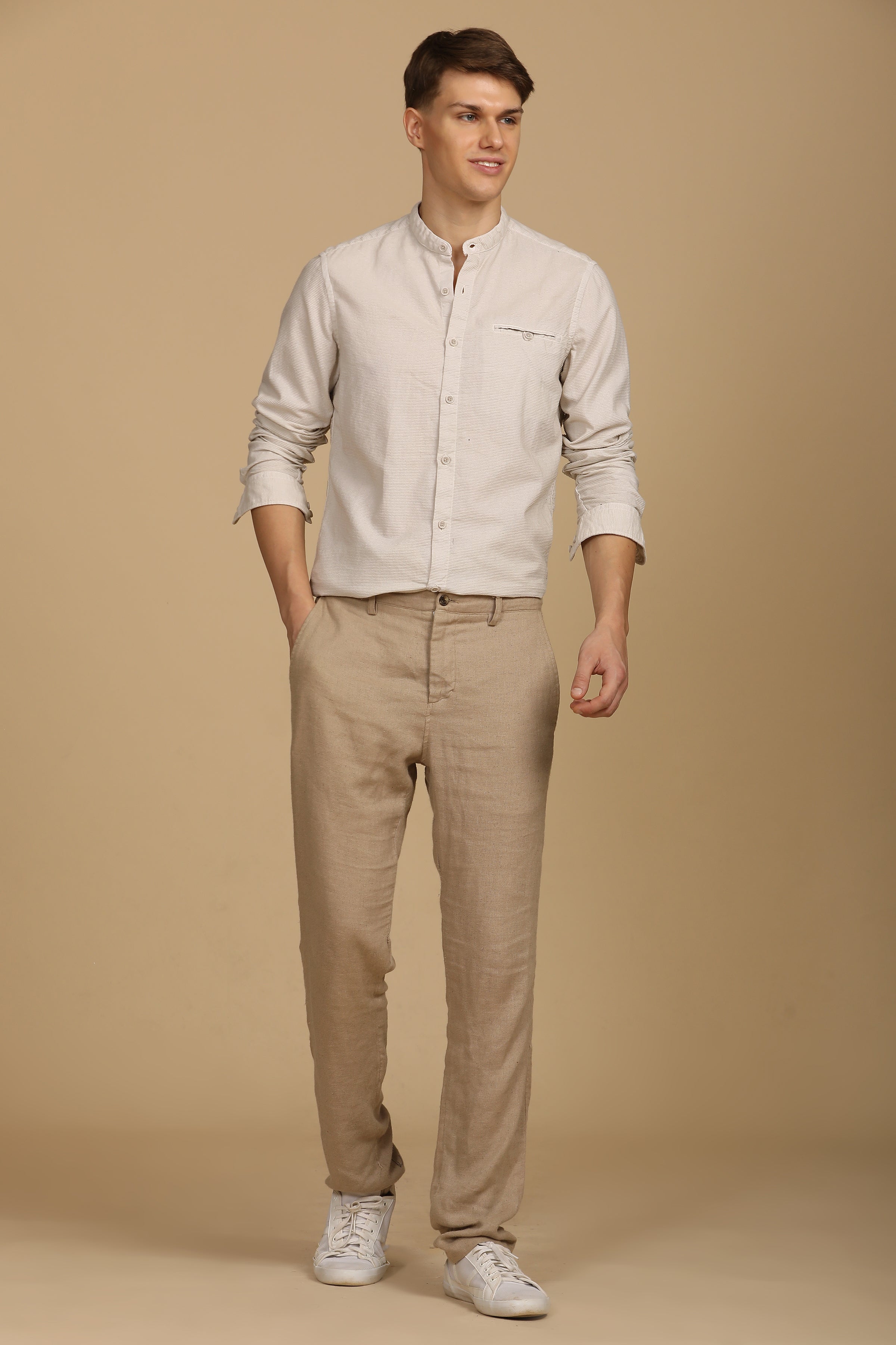 Men Corduroy Solid Shirt