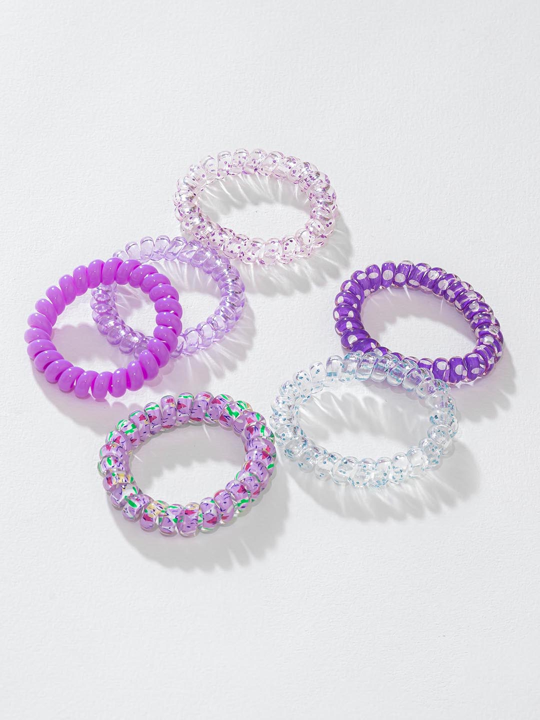 Purple Tangle-Free Spiral Hair Coils Set of 6