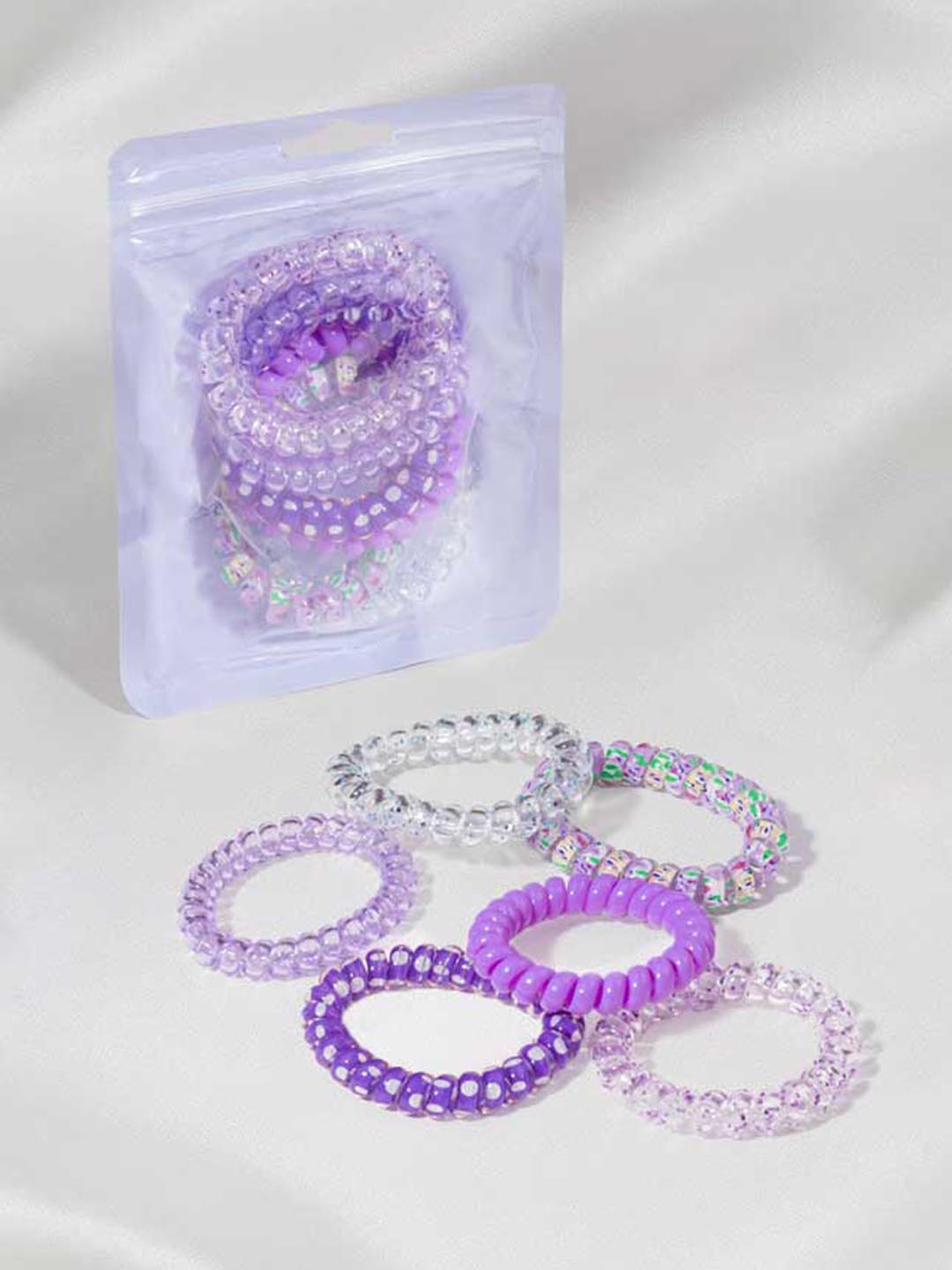 Purple Tangle-Free Spiral Hair Coils Set of 6