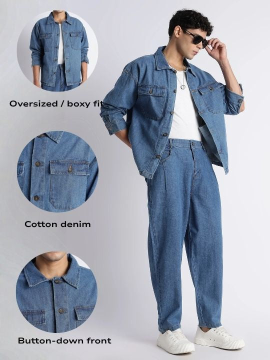 Men Mid Blue Denim Jacket
