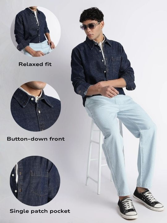 Men Indigo Denim Shirt
