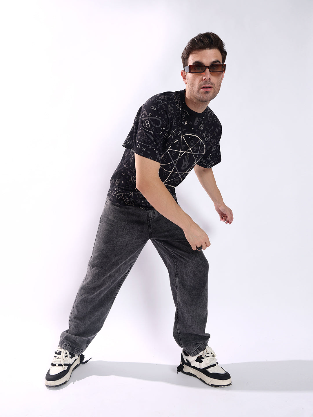 Men Black Cotton Oversized T-Shirt