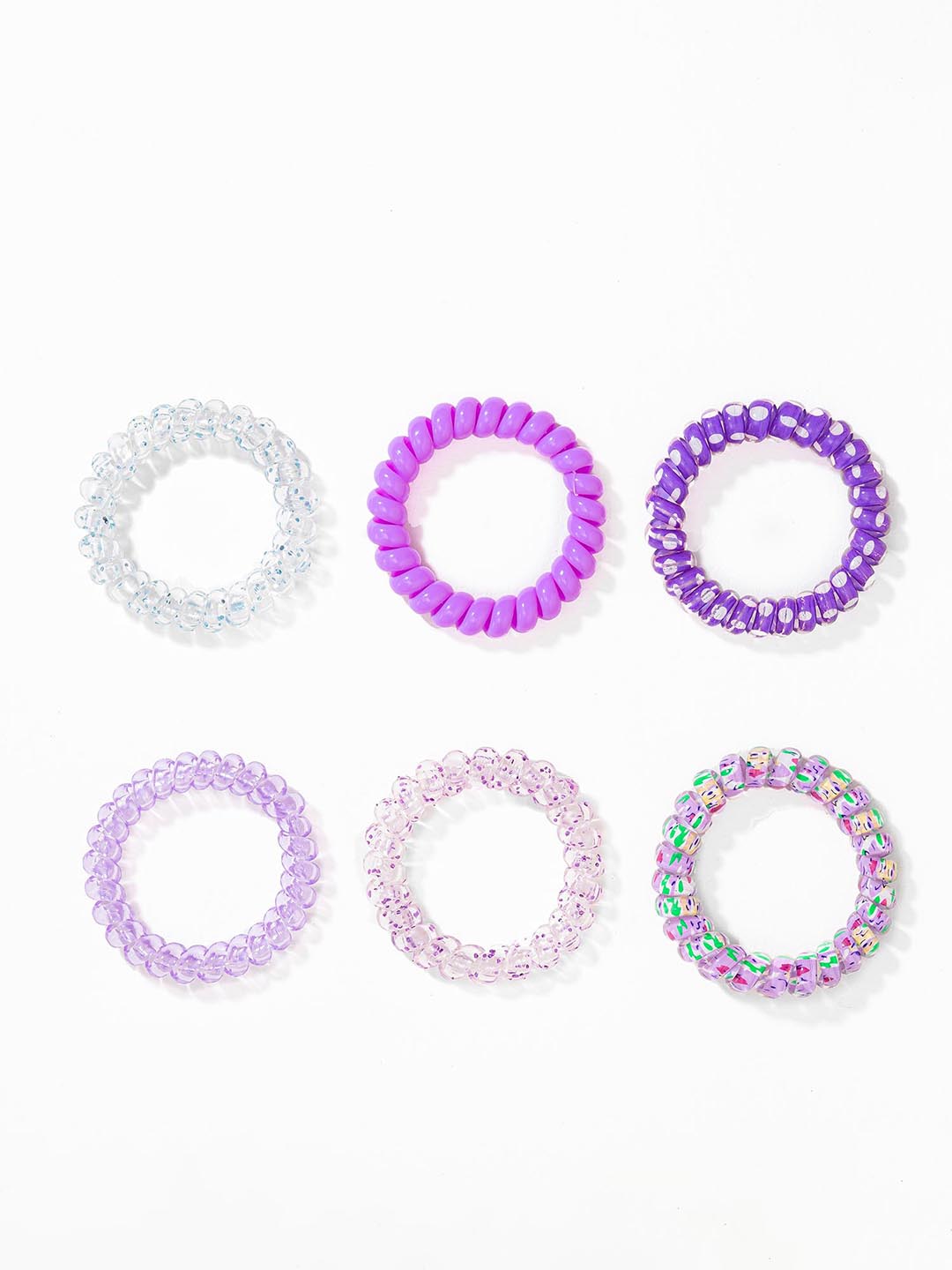 Purple Tangle-Free Spiral Hair Coils Set of 6