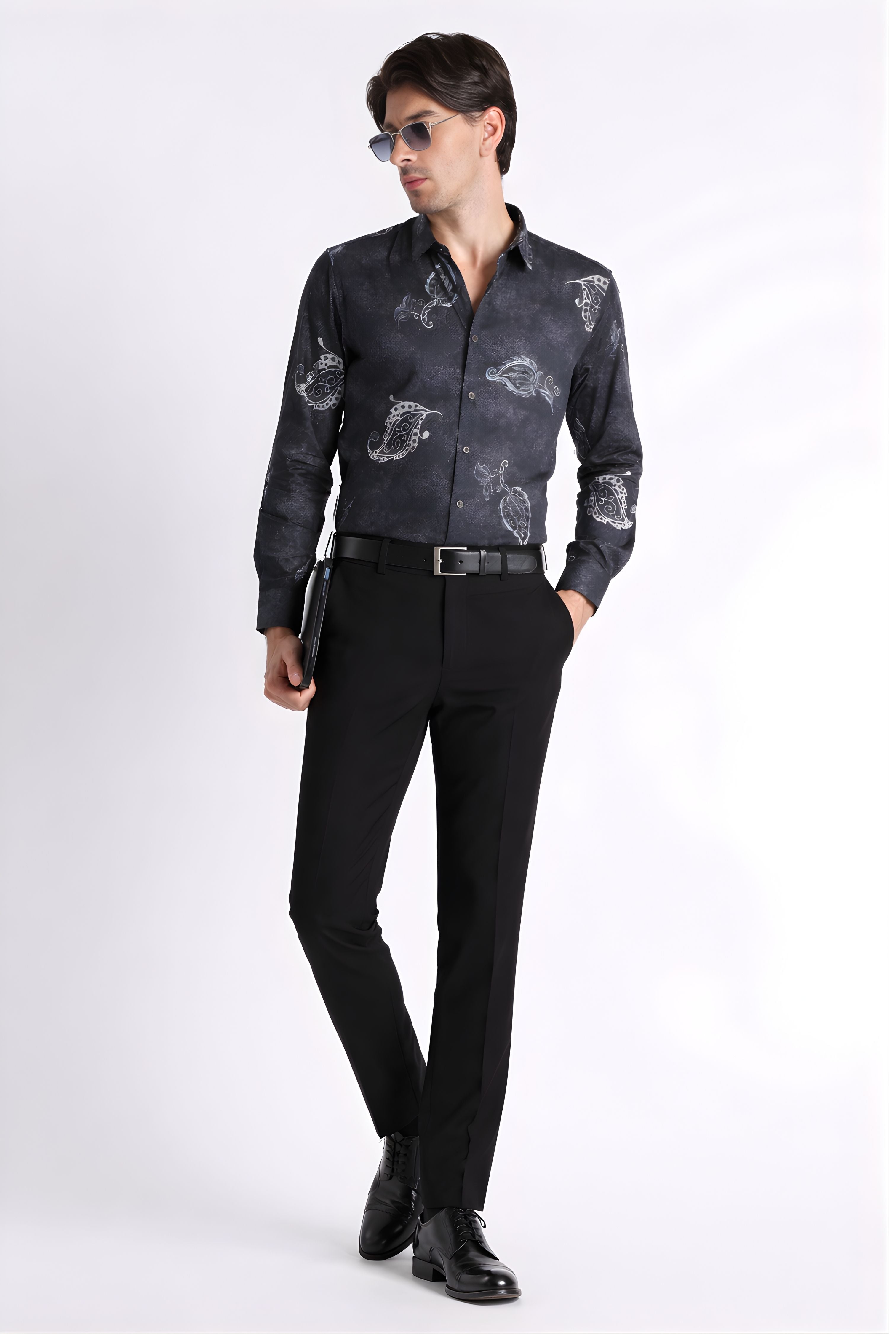 Men Refined Floral Digital Print Shirt
