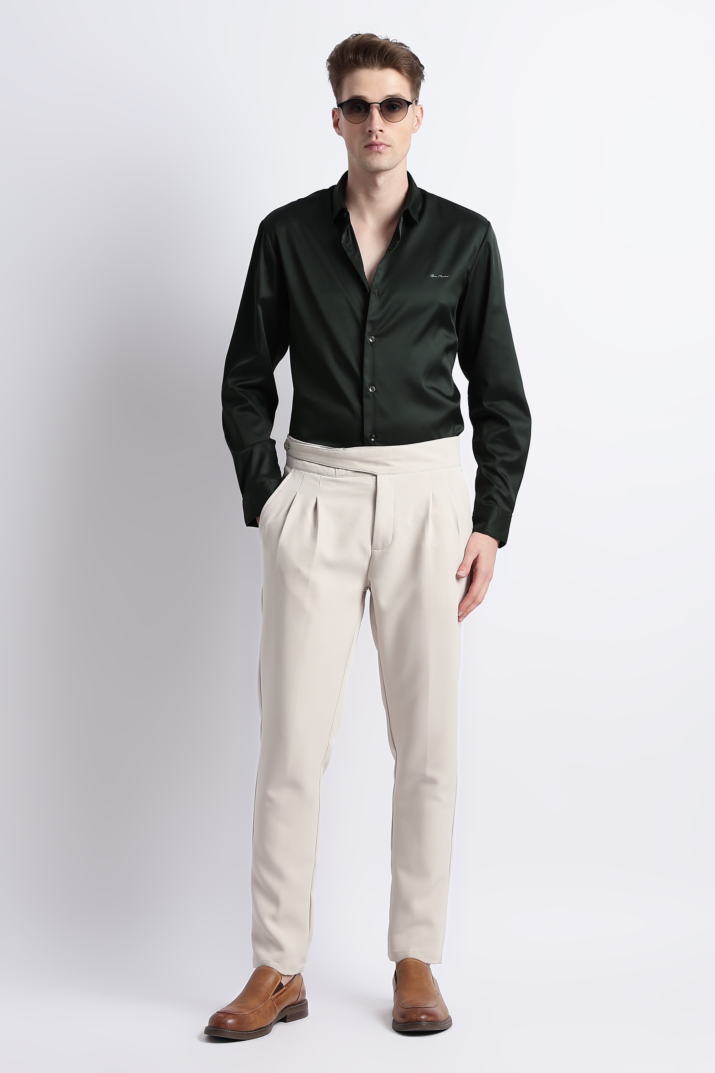 Men Smooth Satin Party Shirt