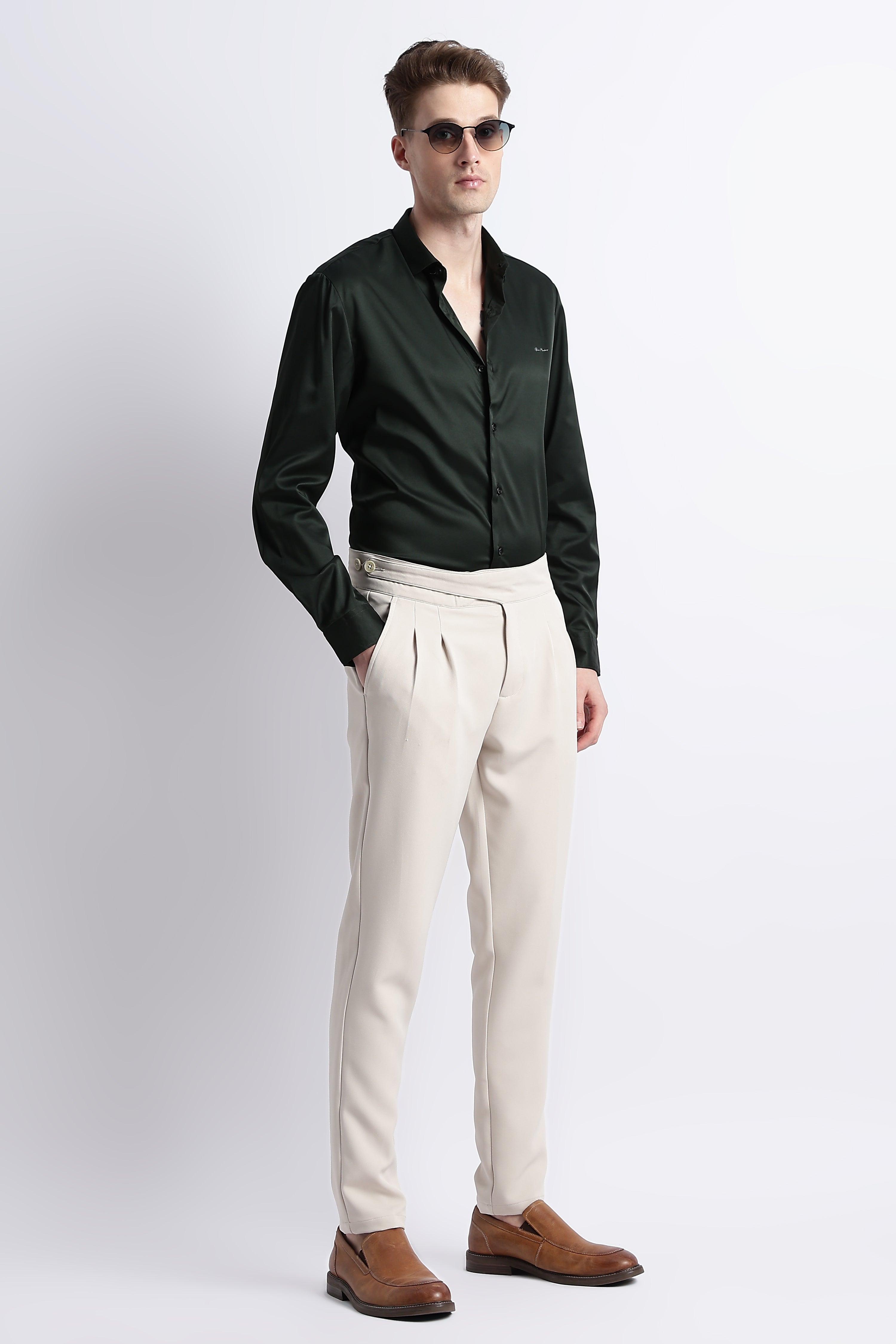 Men Smooth Satin Party Shirt