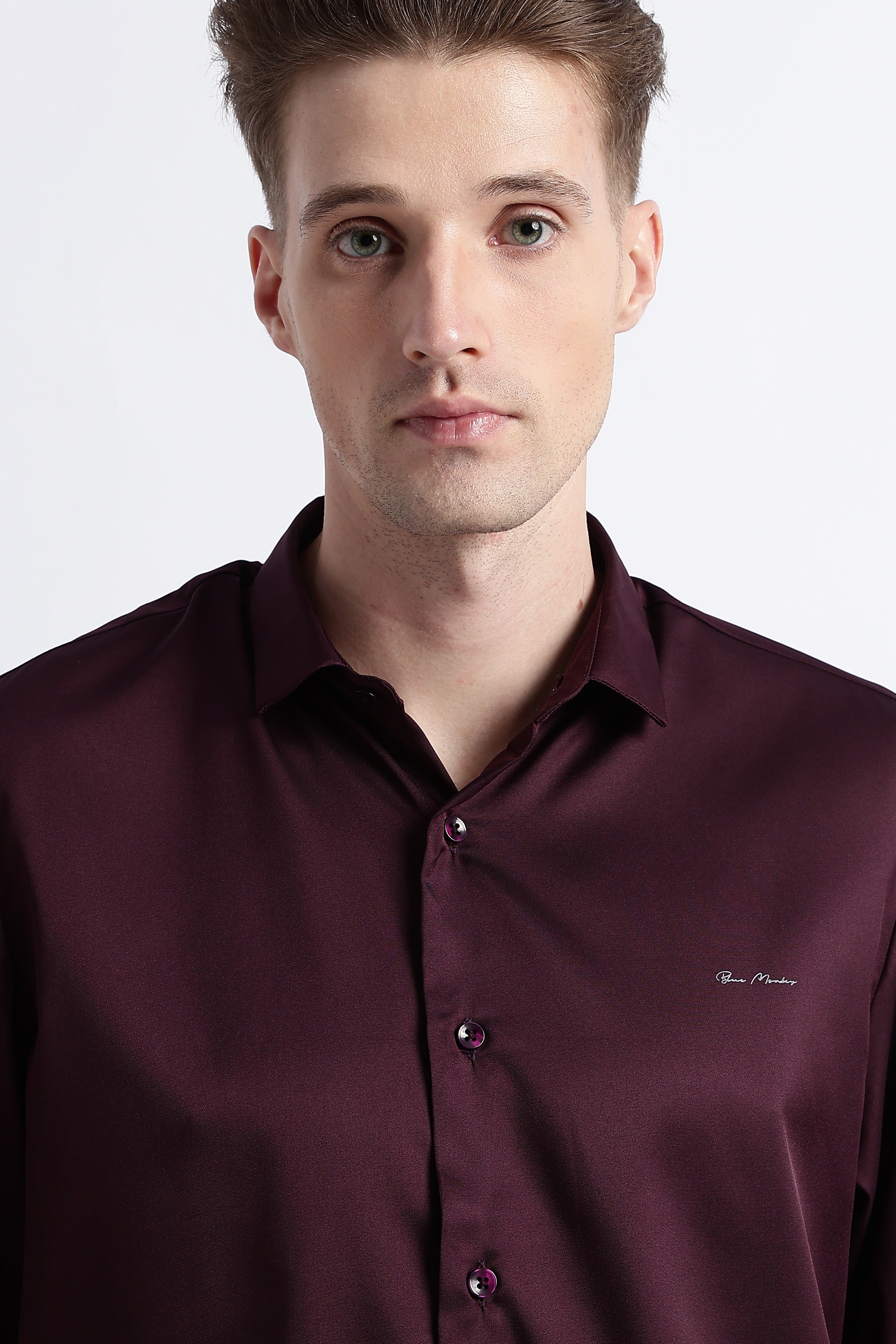 Men Smooth Satin Party Shirt