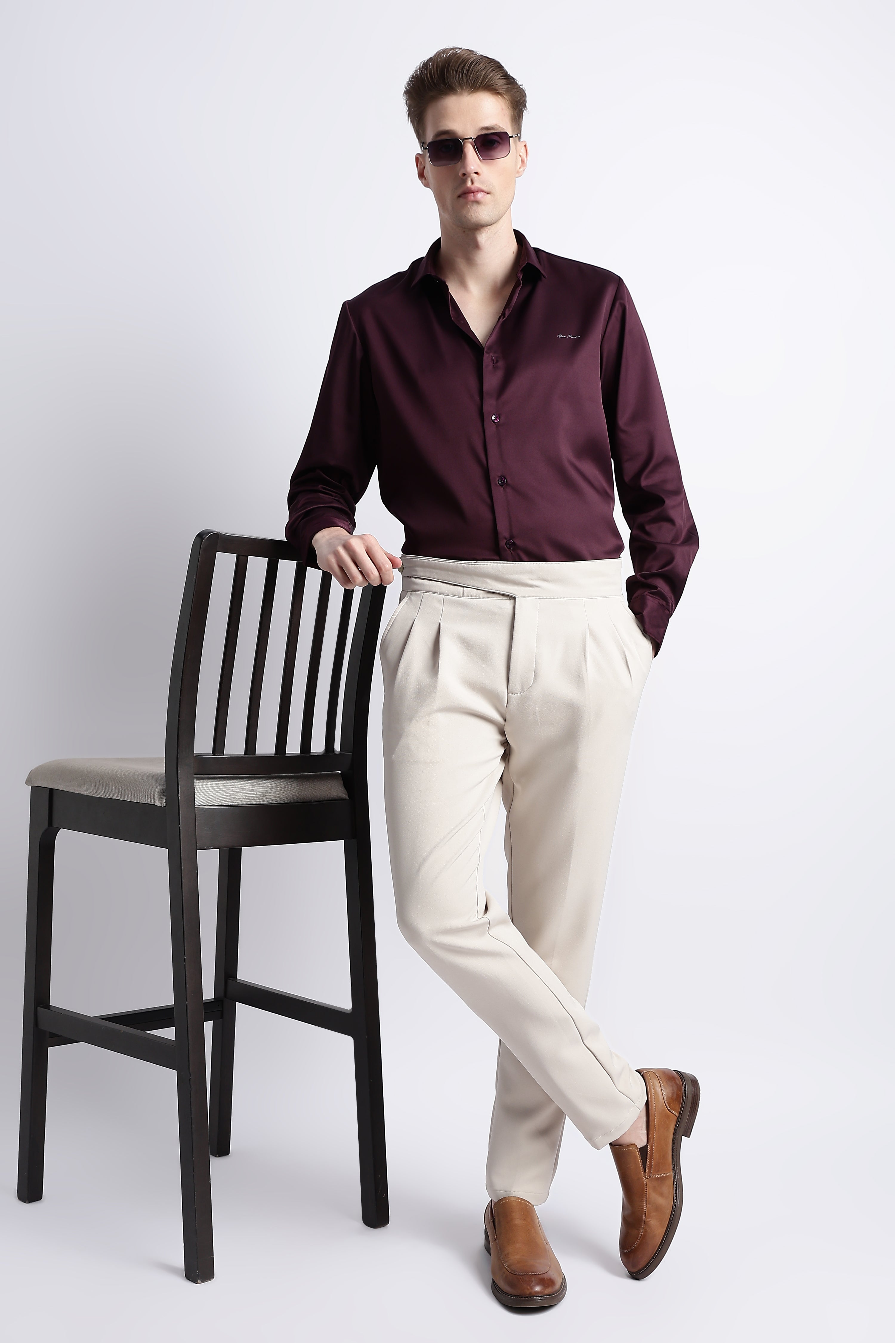 Men Smooth Satin Party Shirt