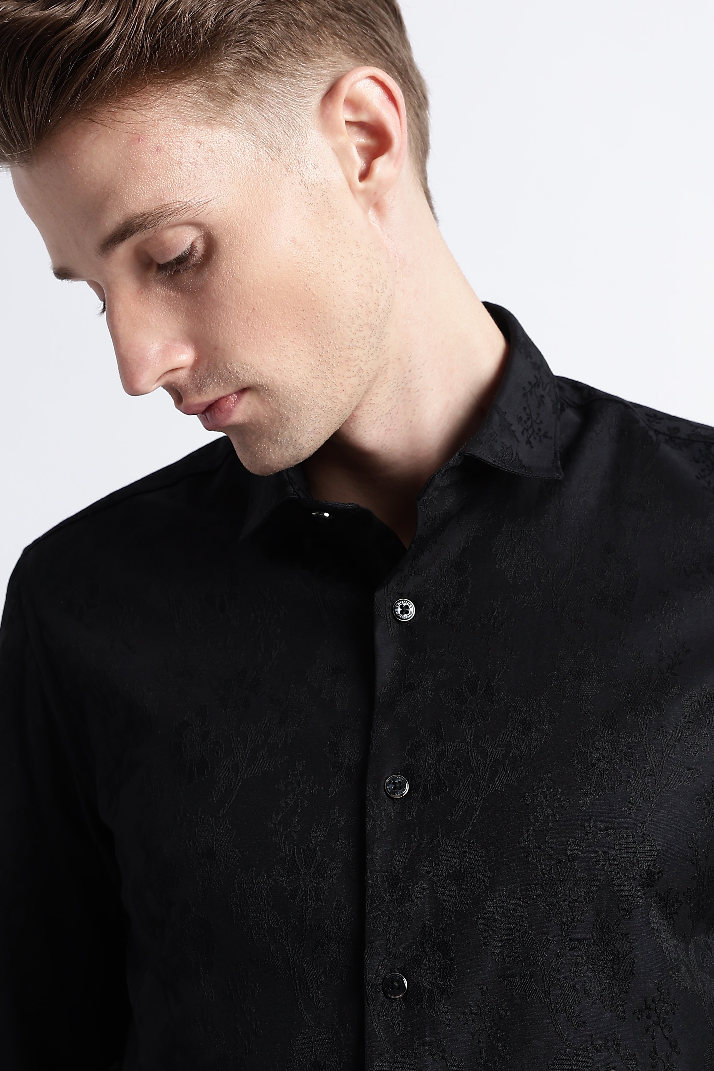 Men Textured Jacquard Shirt