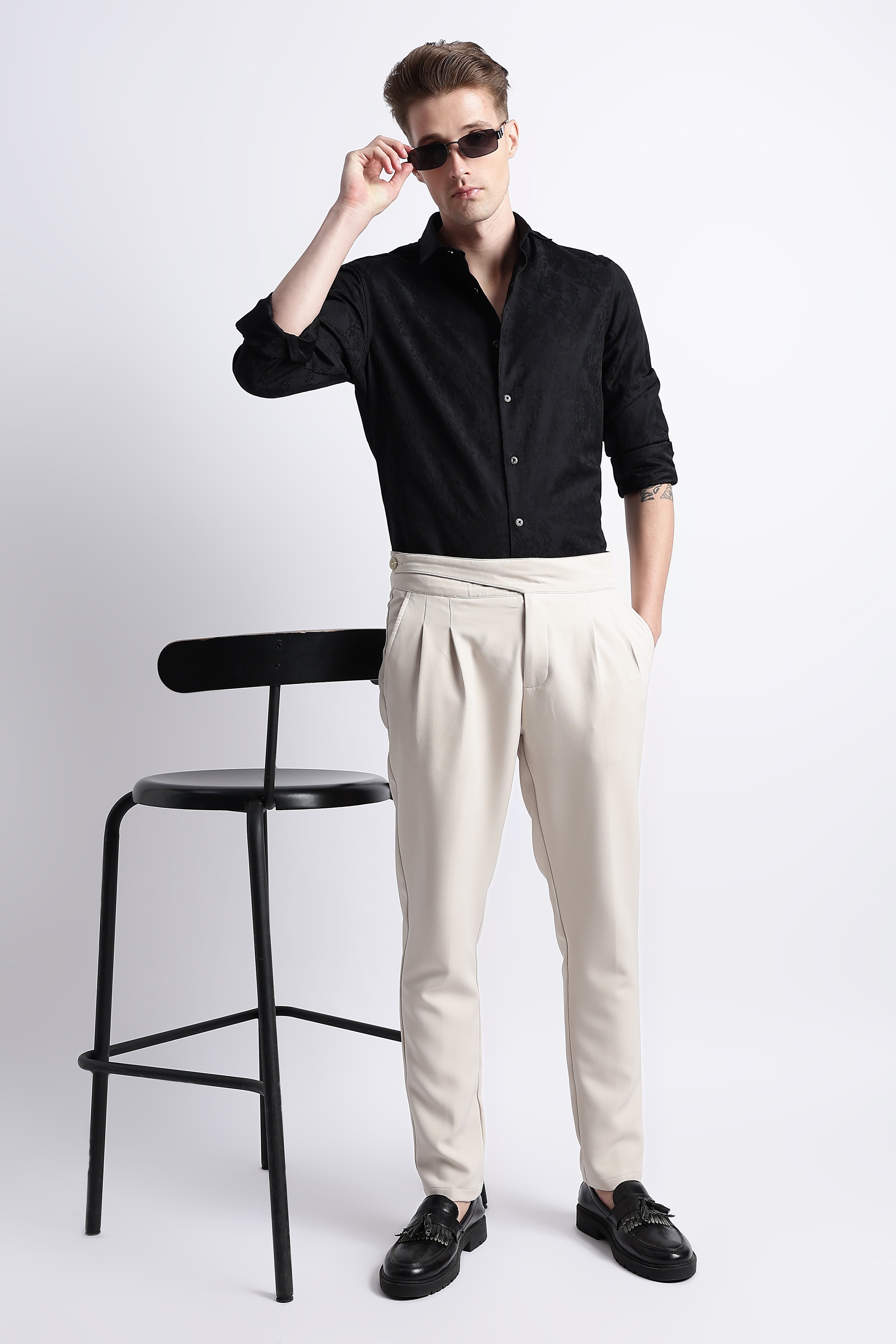 Men Textured Jacquard Shirt