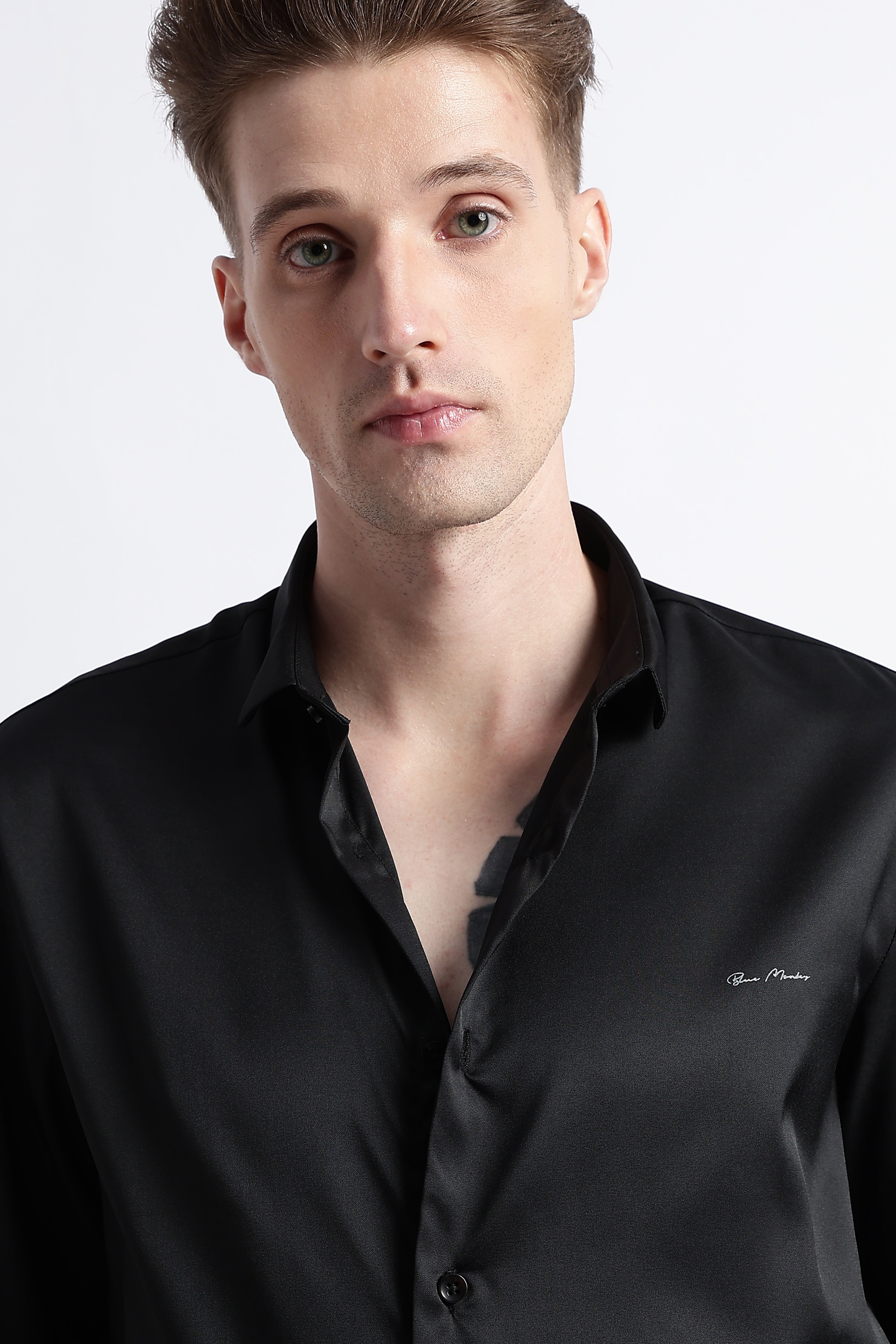 Men Smooth Satin Party Shirt