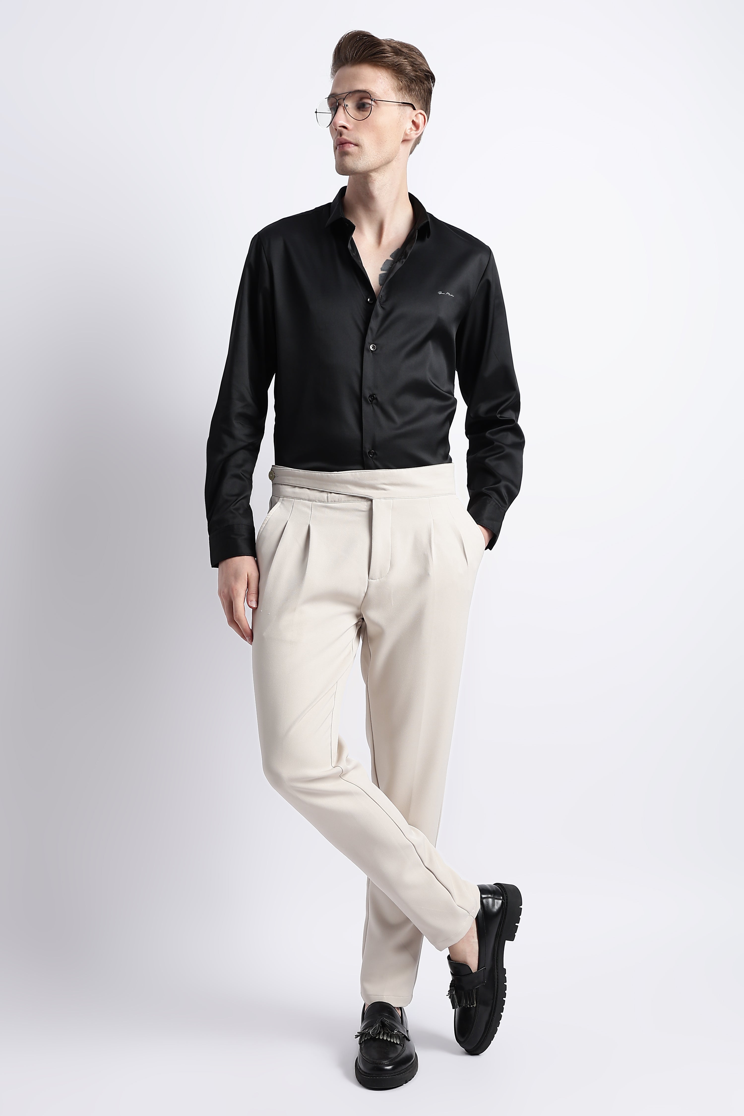 Men Smooth Satin Party Shirt