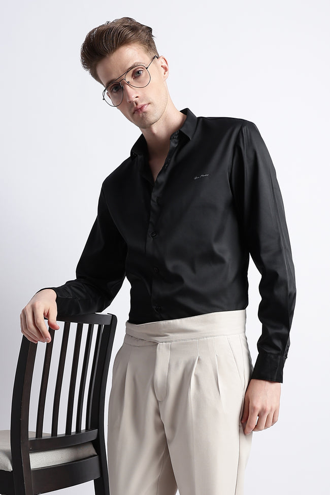 Men Smooth Satin Party Shirt