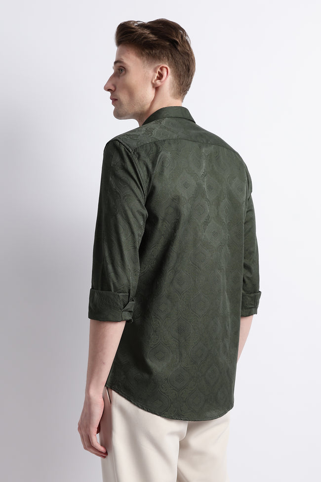 Men Textured Jacquard Shirt