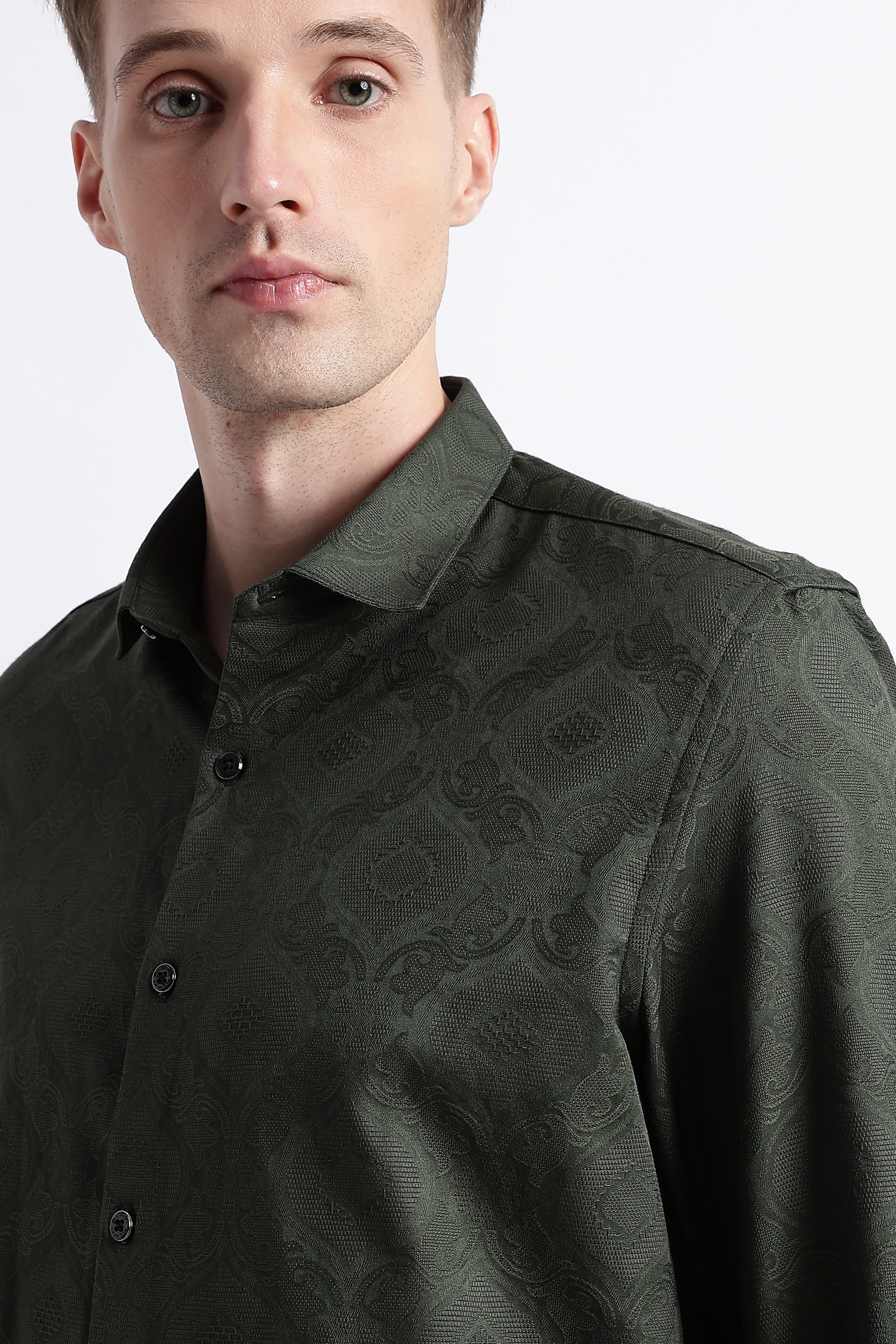 Men Textured Jacquard Shirt