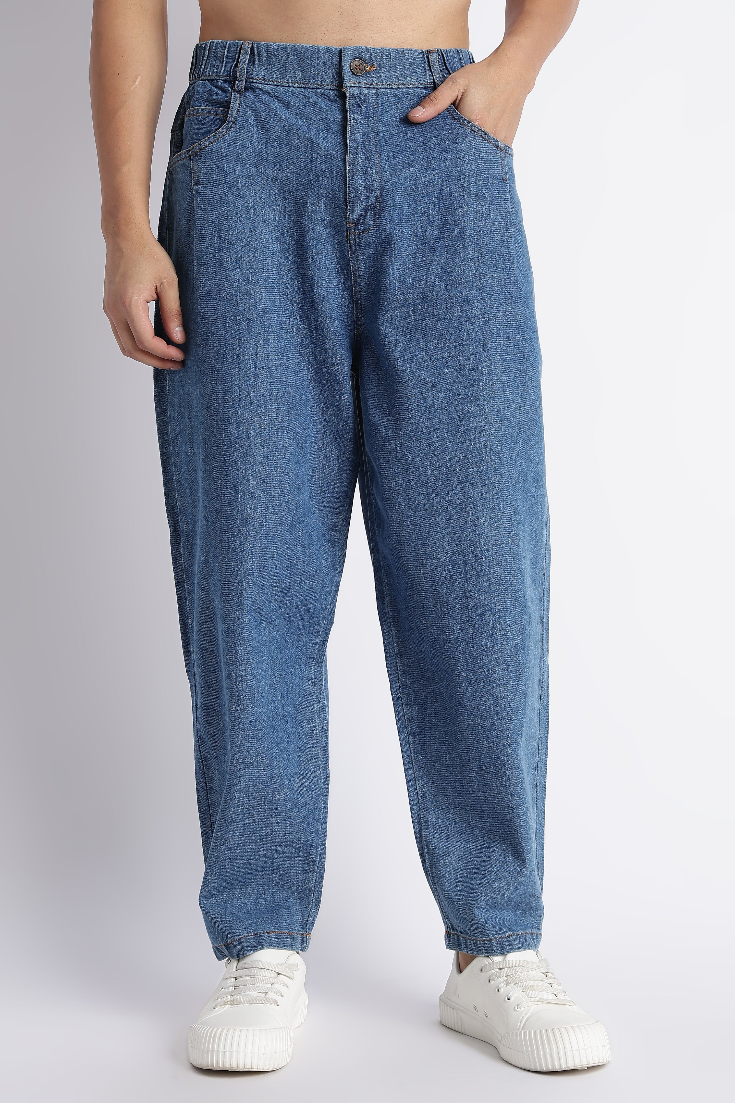 Men Mid Blue Baggy Jeans