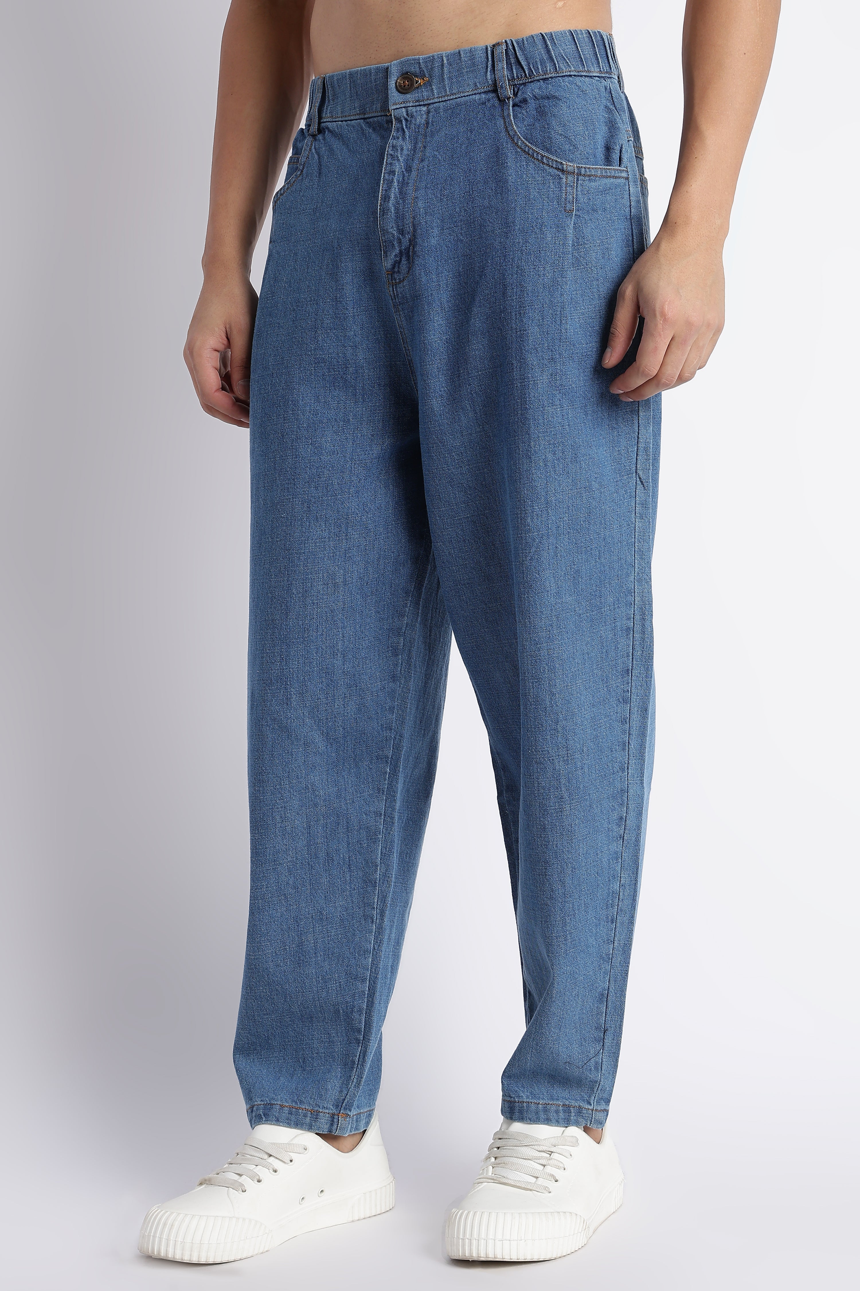 Men Mid Blue Baggy Jeans