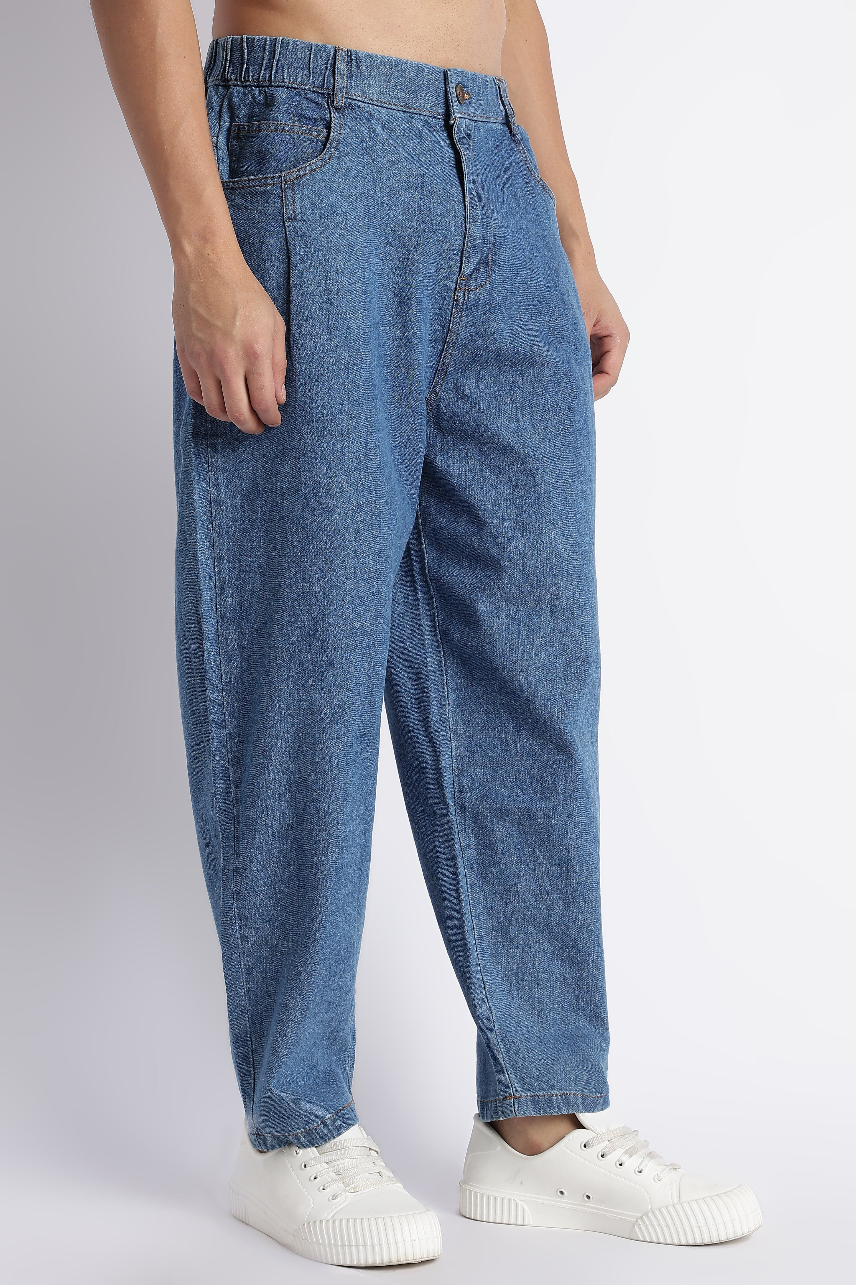Men Mid Blue Baggy Jeans