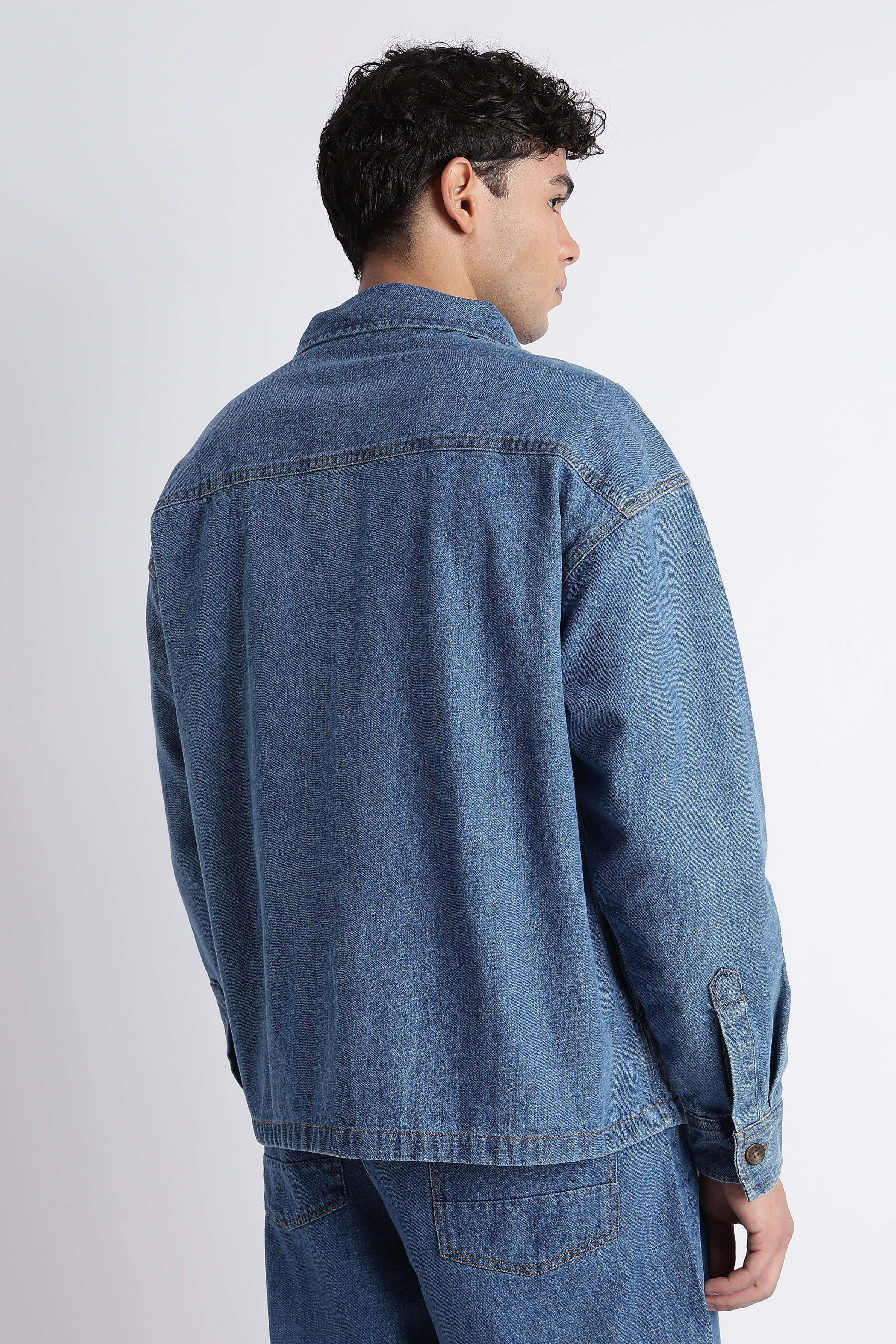 Men Mid Blue Denim Jacket