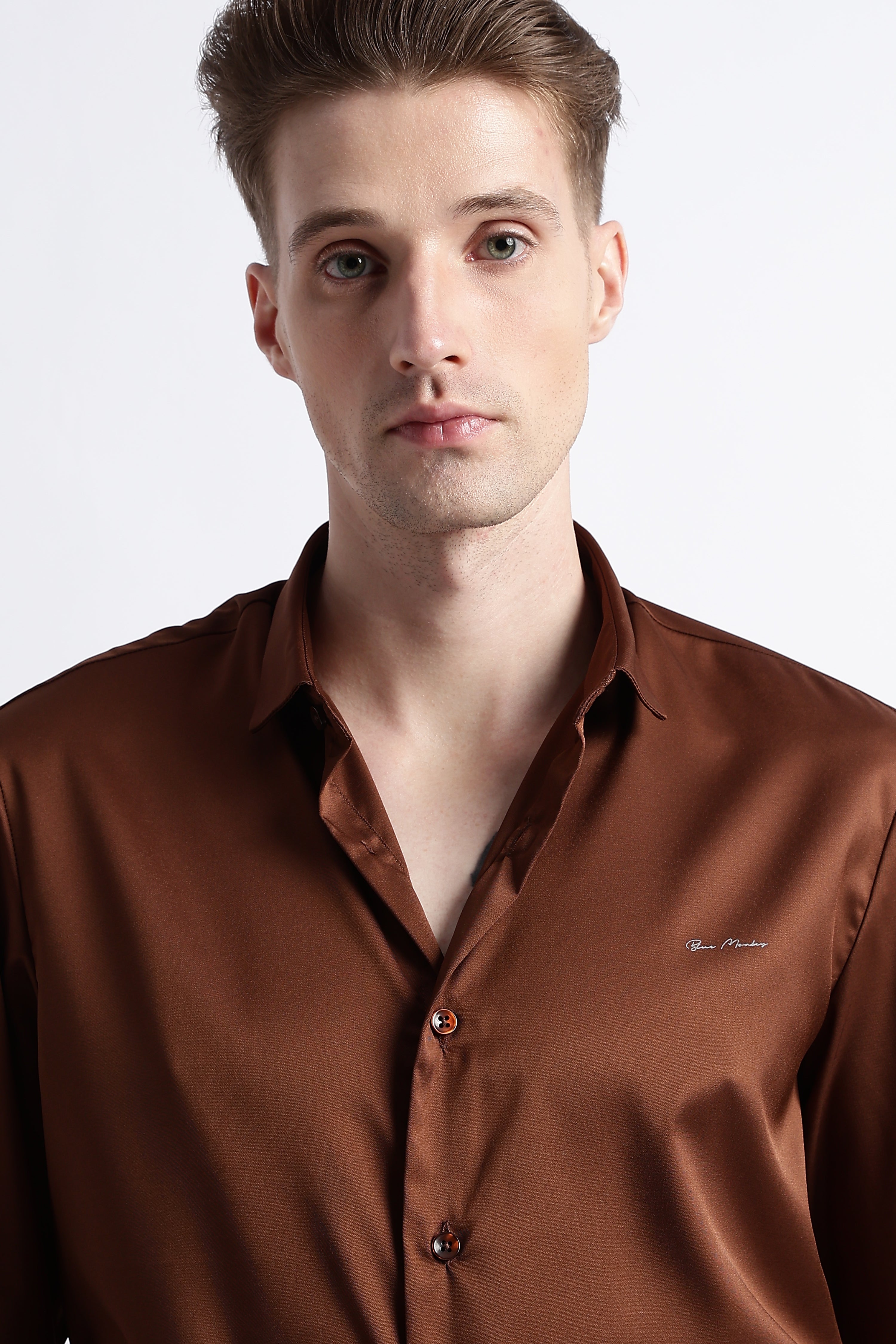 Men Smooth Satin Party Shirt