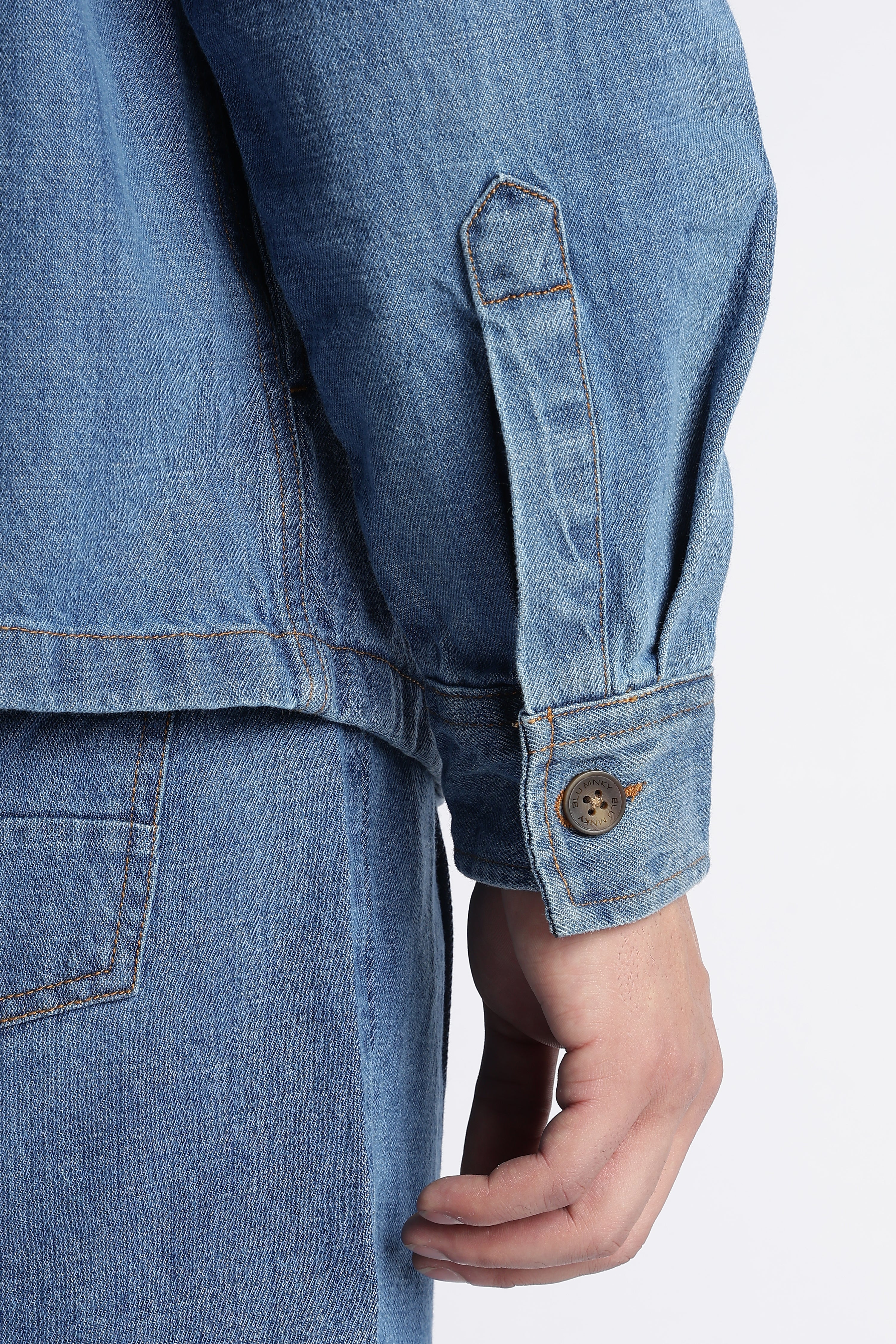 Men Mid Blue Denim Jacket