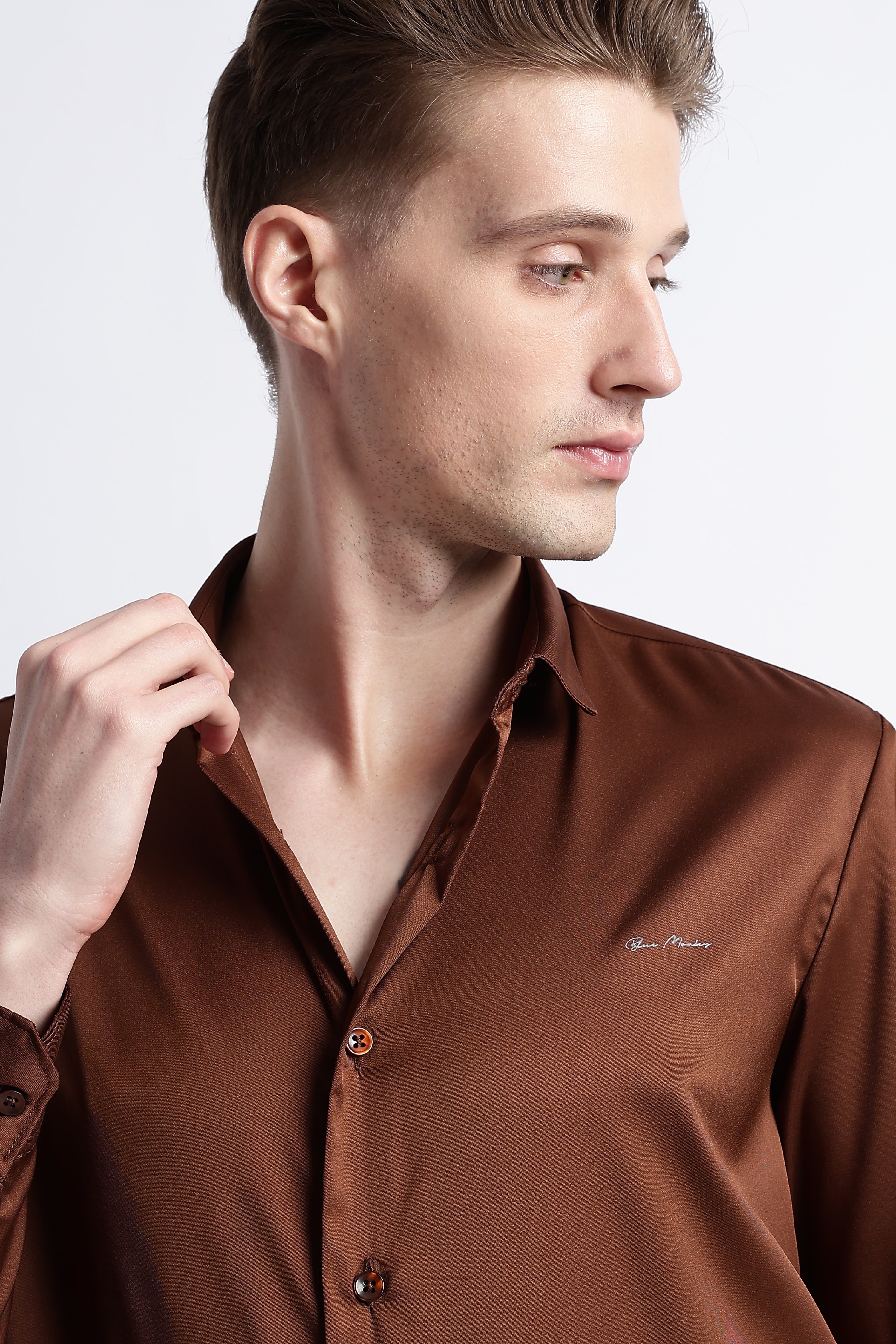Men Smooth Satin Party Shirt