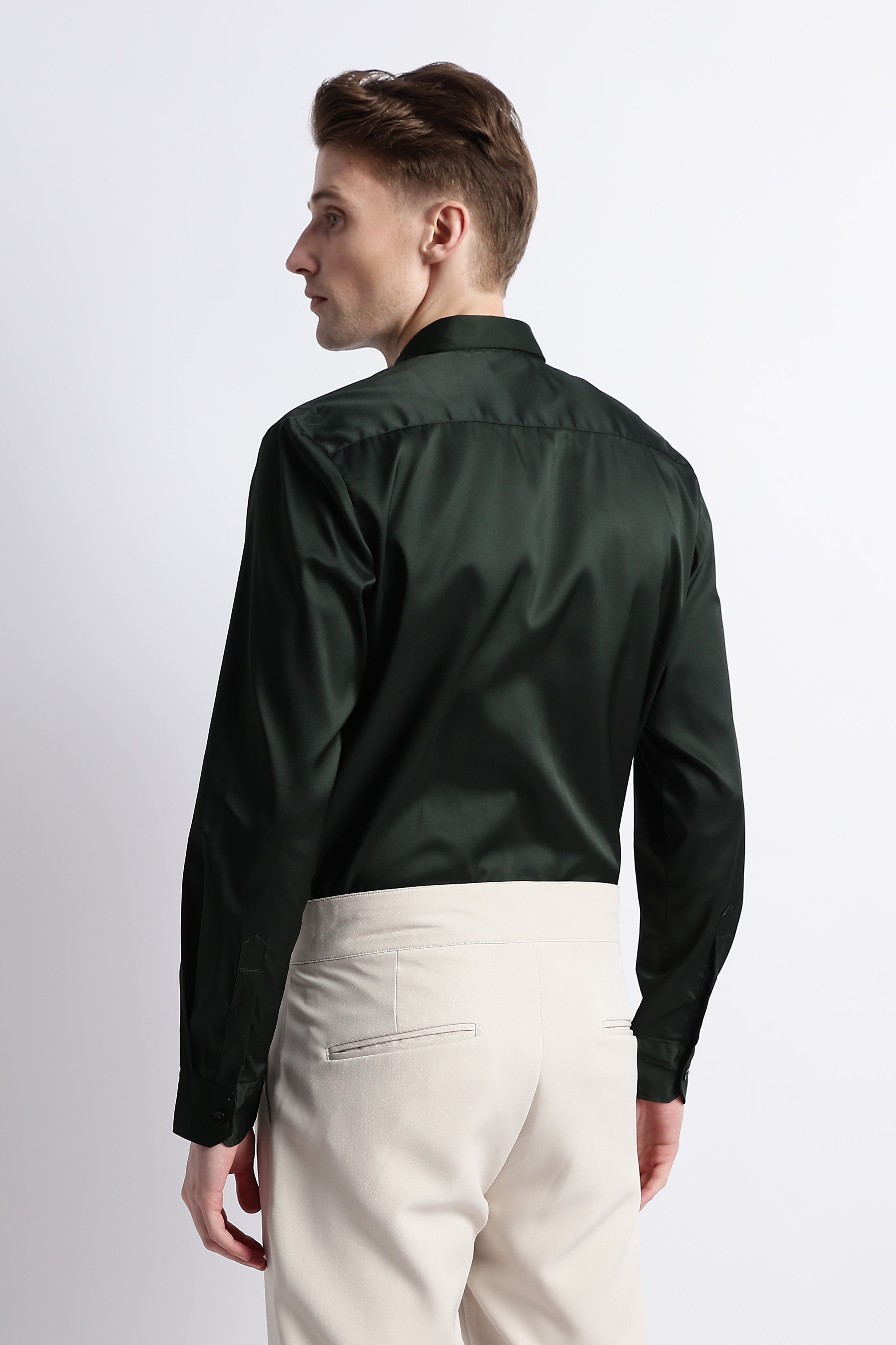 Men Smooth Satin Party Shirt