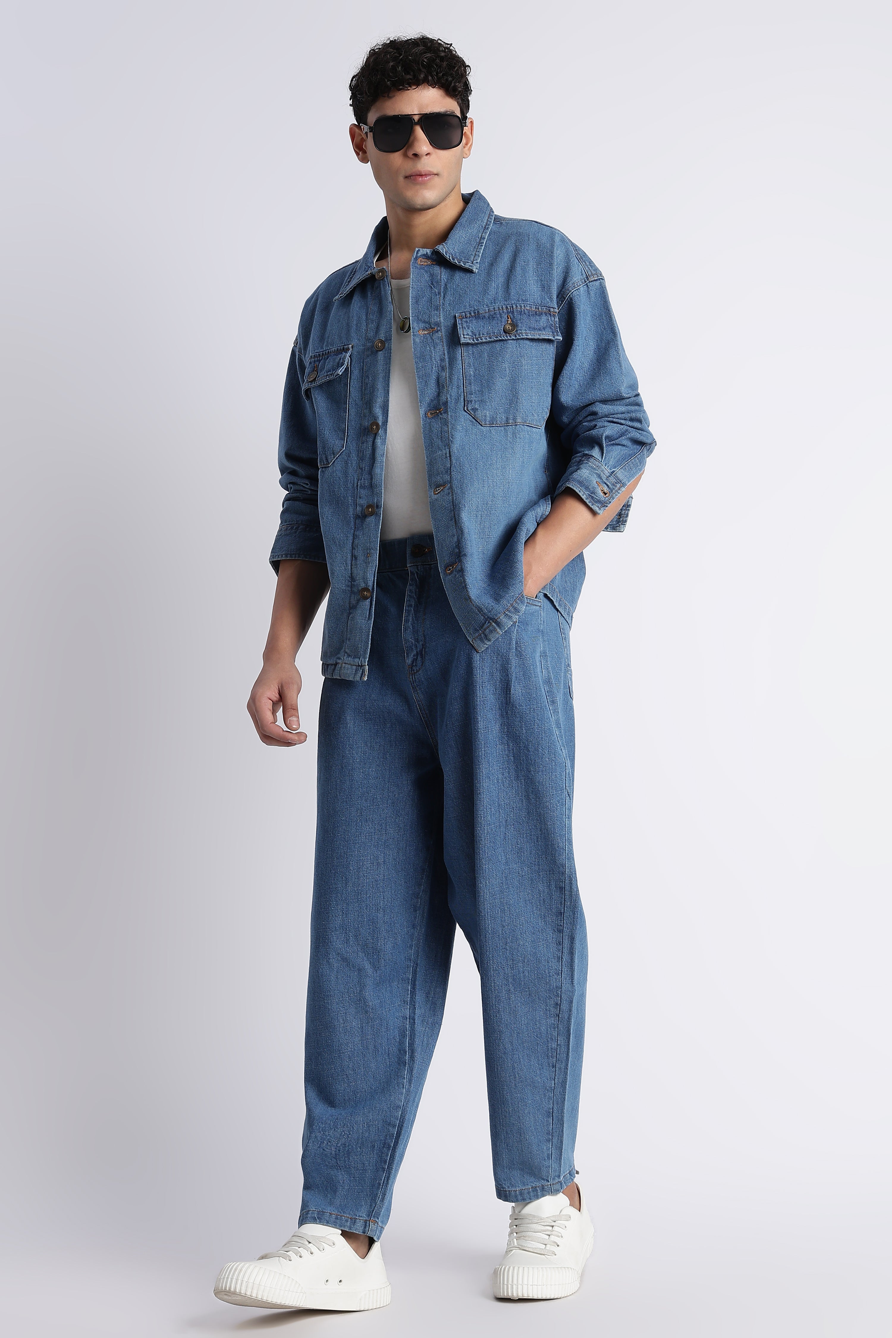 Men Mid Blue Denim Jacket