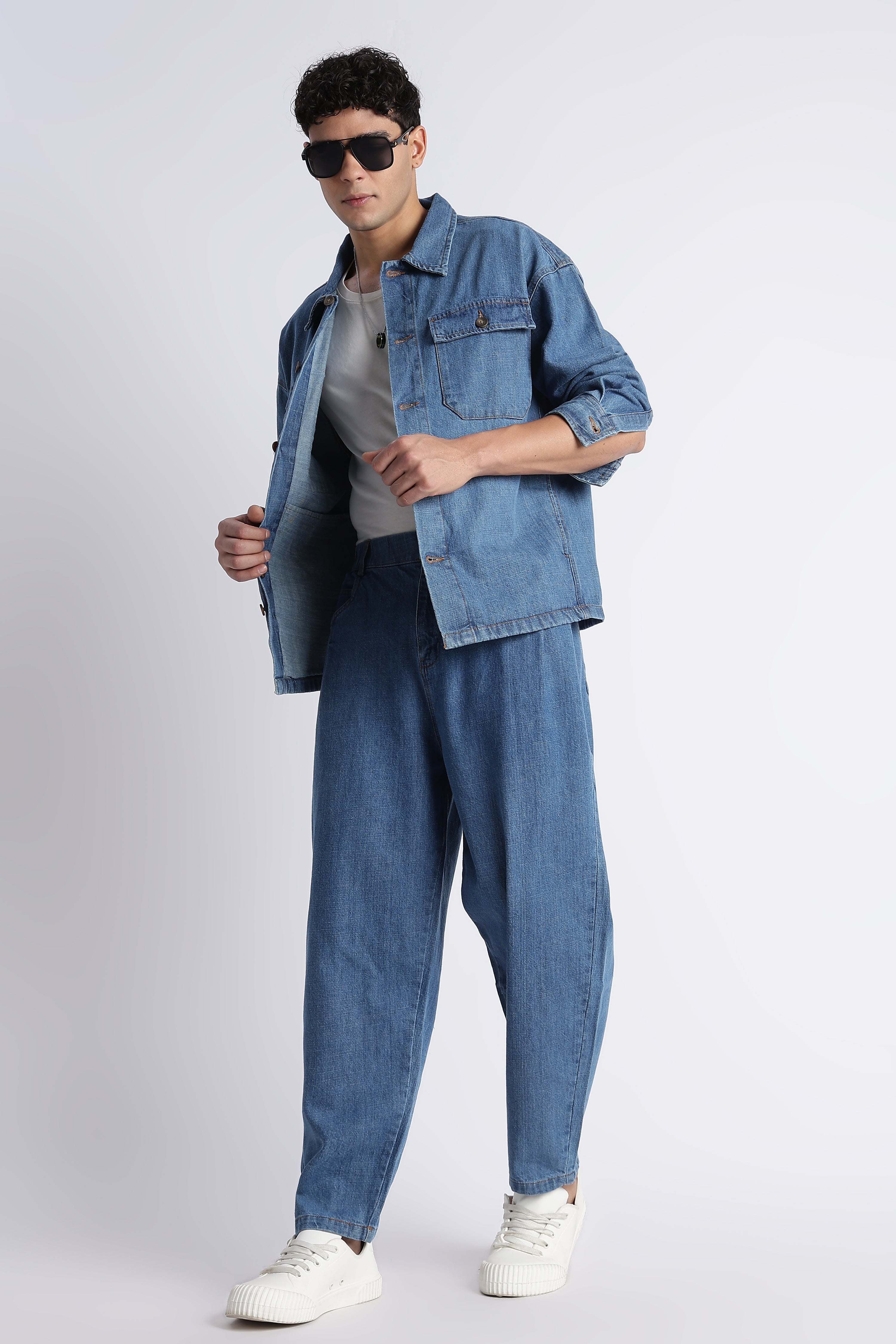 Men Mid Blue Denim Jacket