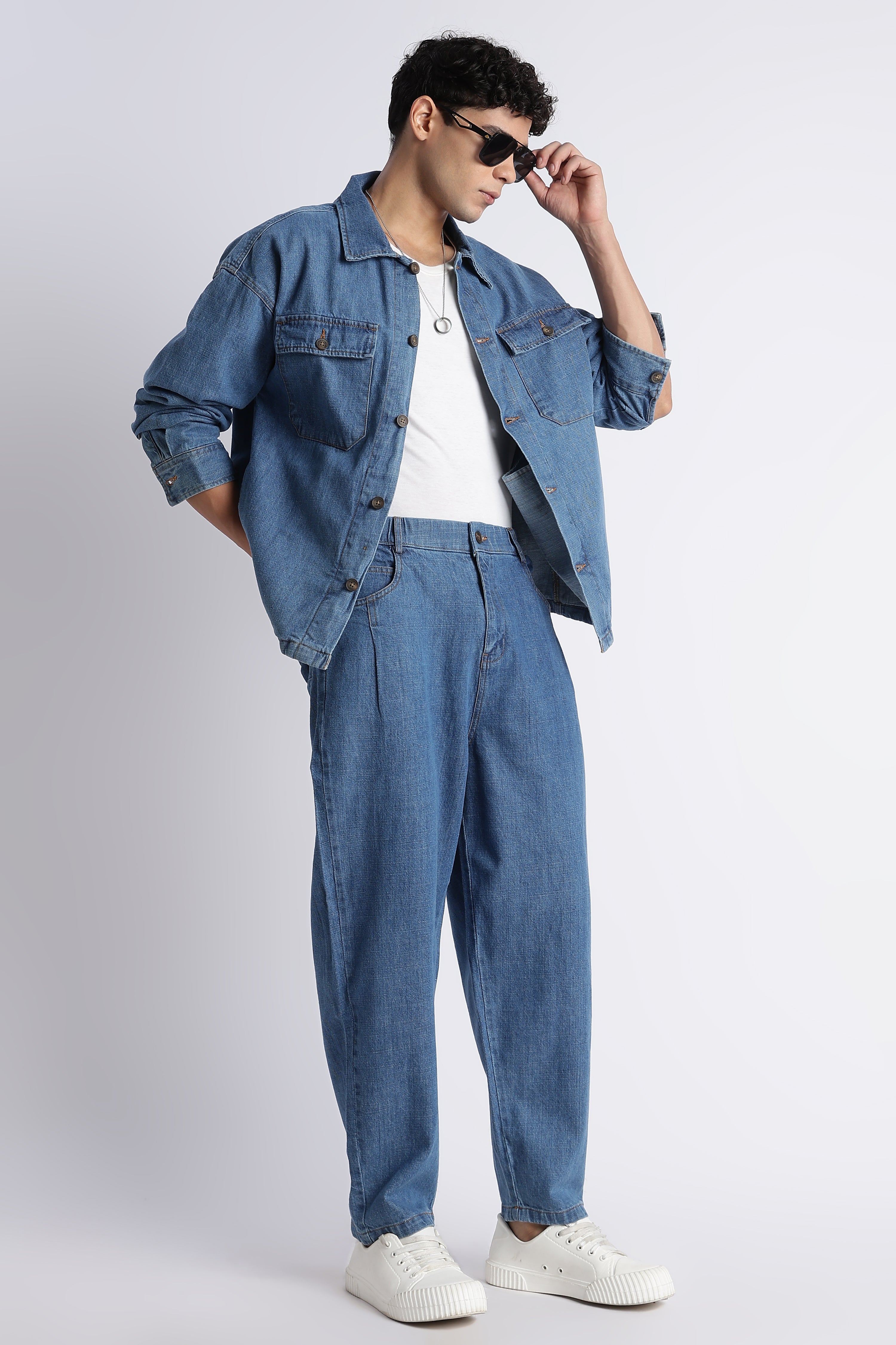 Men Mid Blue Denim Jacket