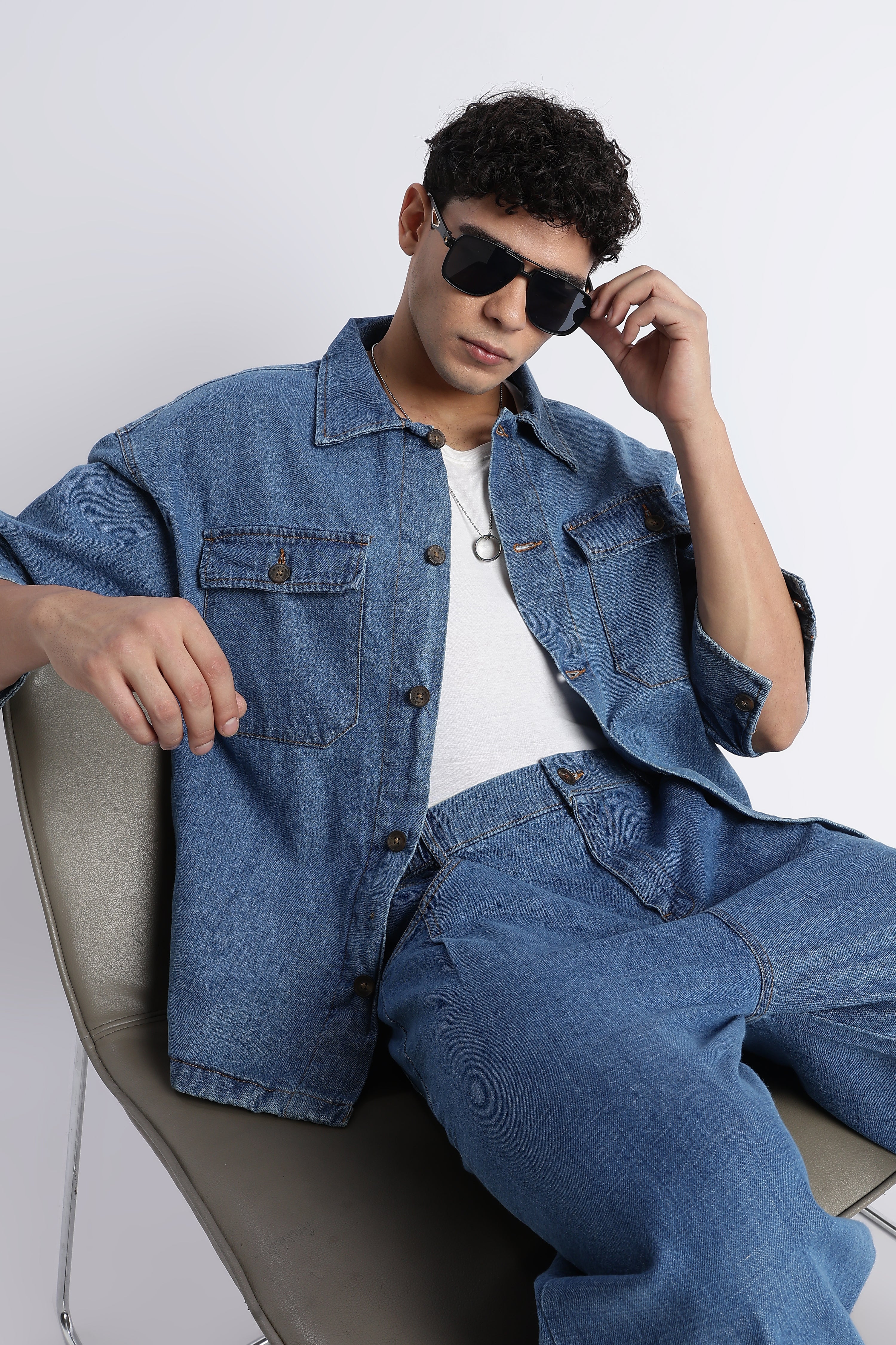 Men Mid Blue Denim Jacket