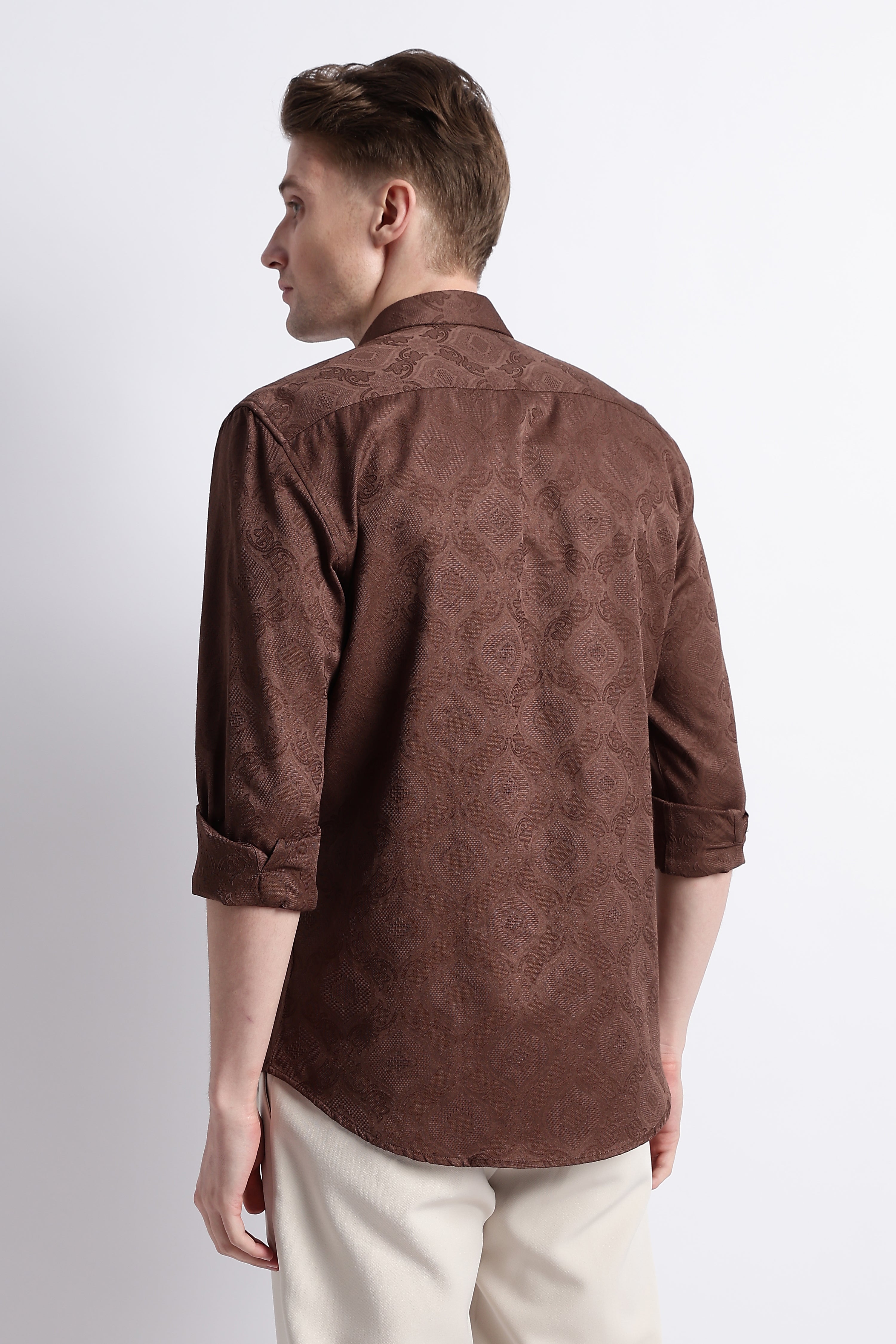Men Textured Jacquard Shirt