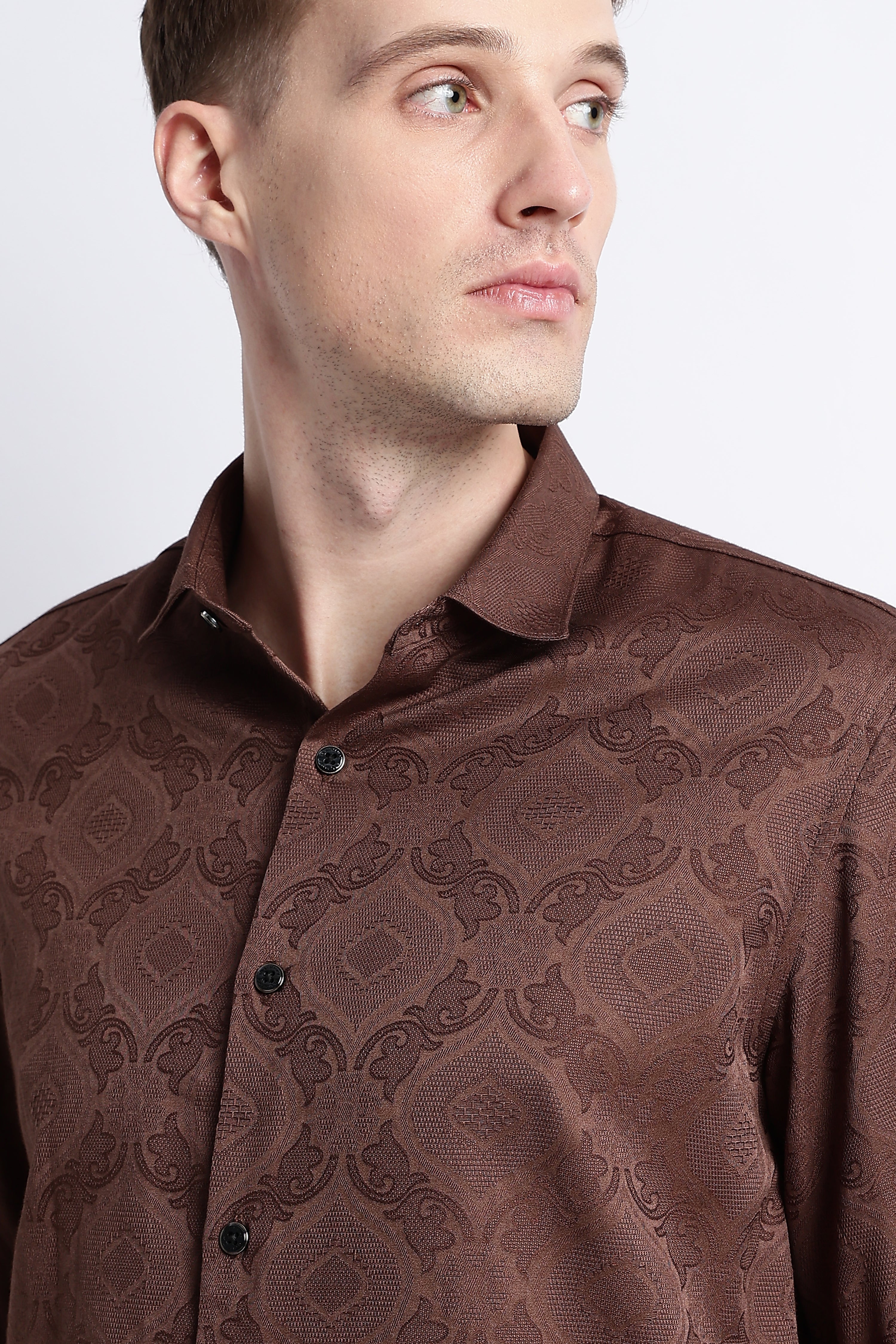 Men Textured Jacquard Shirt