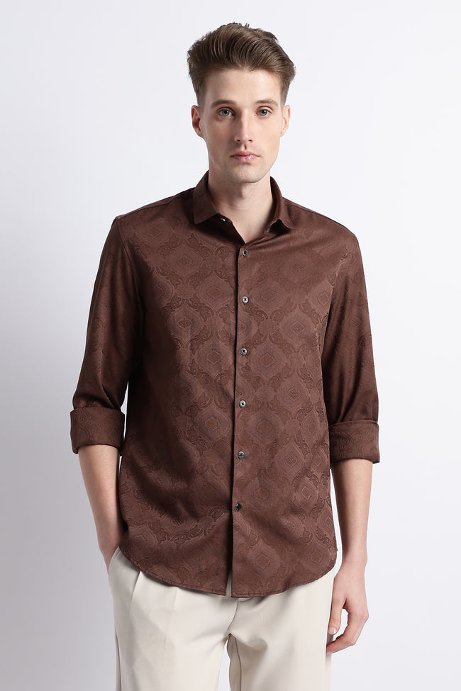 Men Textured Jacquard Shirt