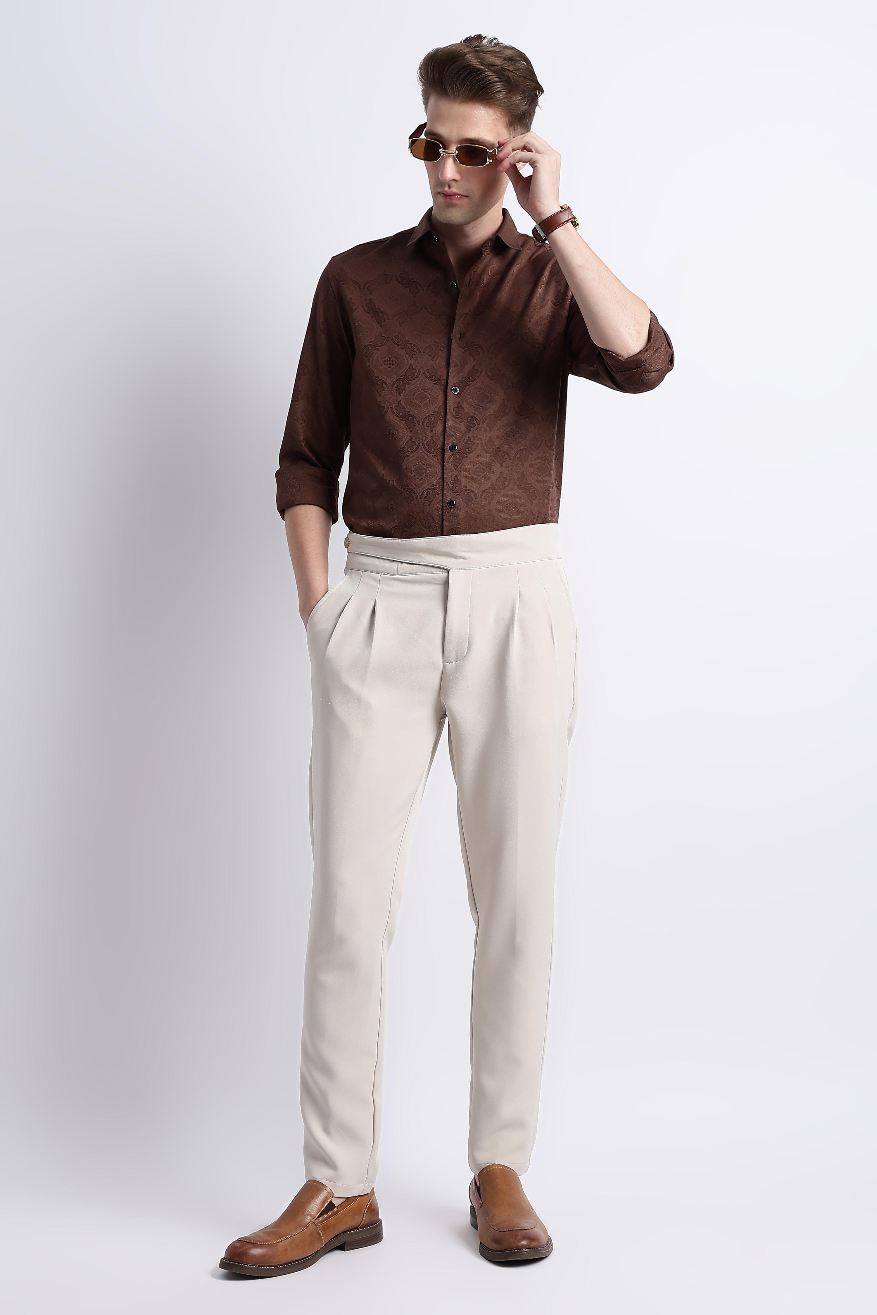Men Textured Jacquard Shirt