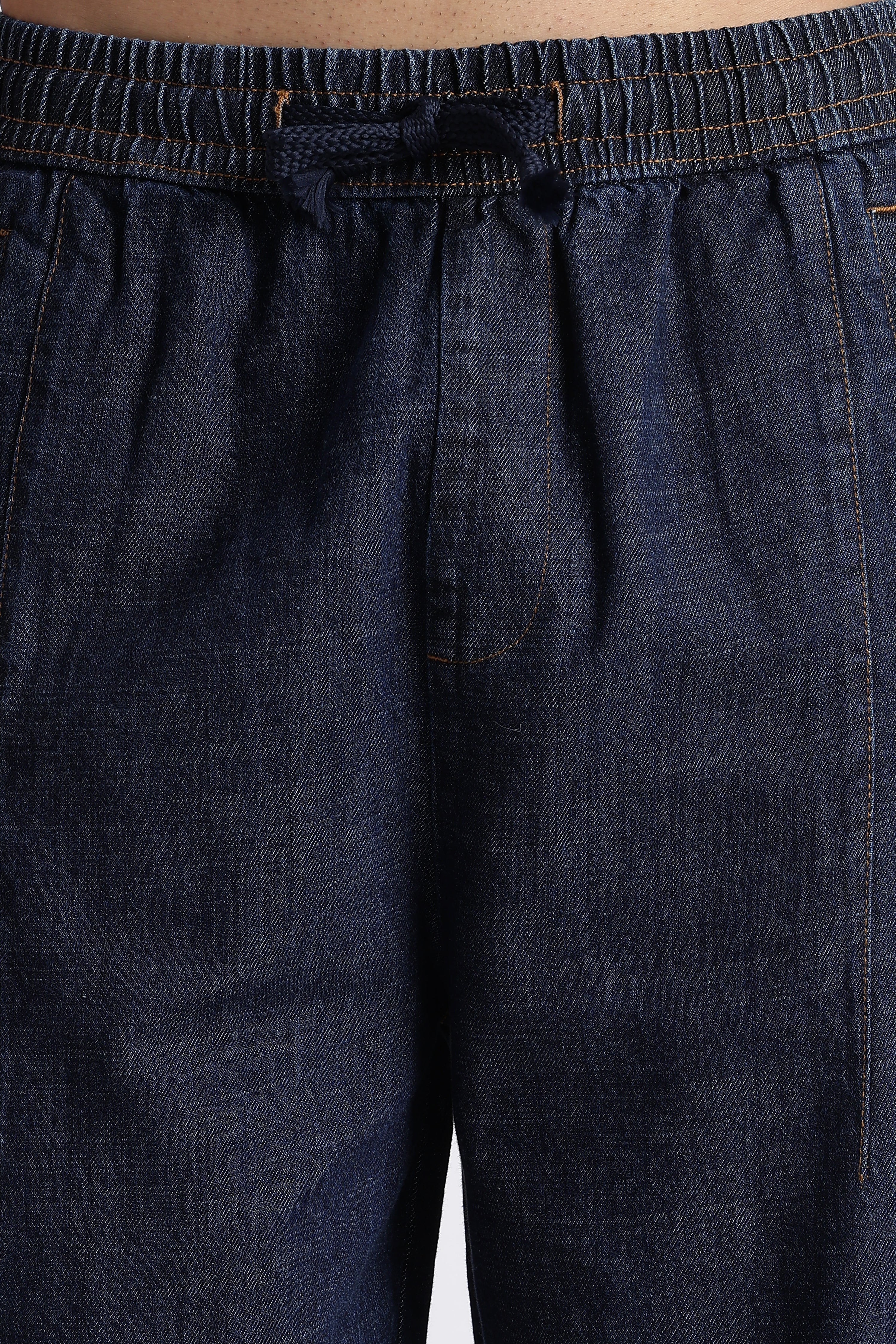 Men Indigo Wide-Leg Denim Pant
