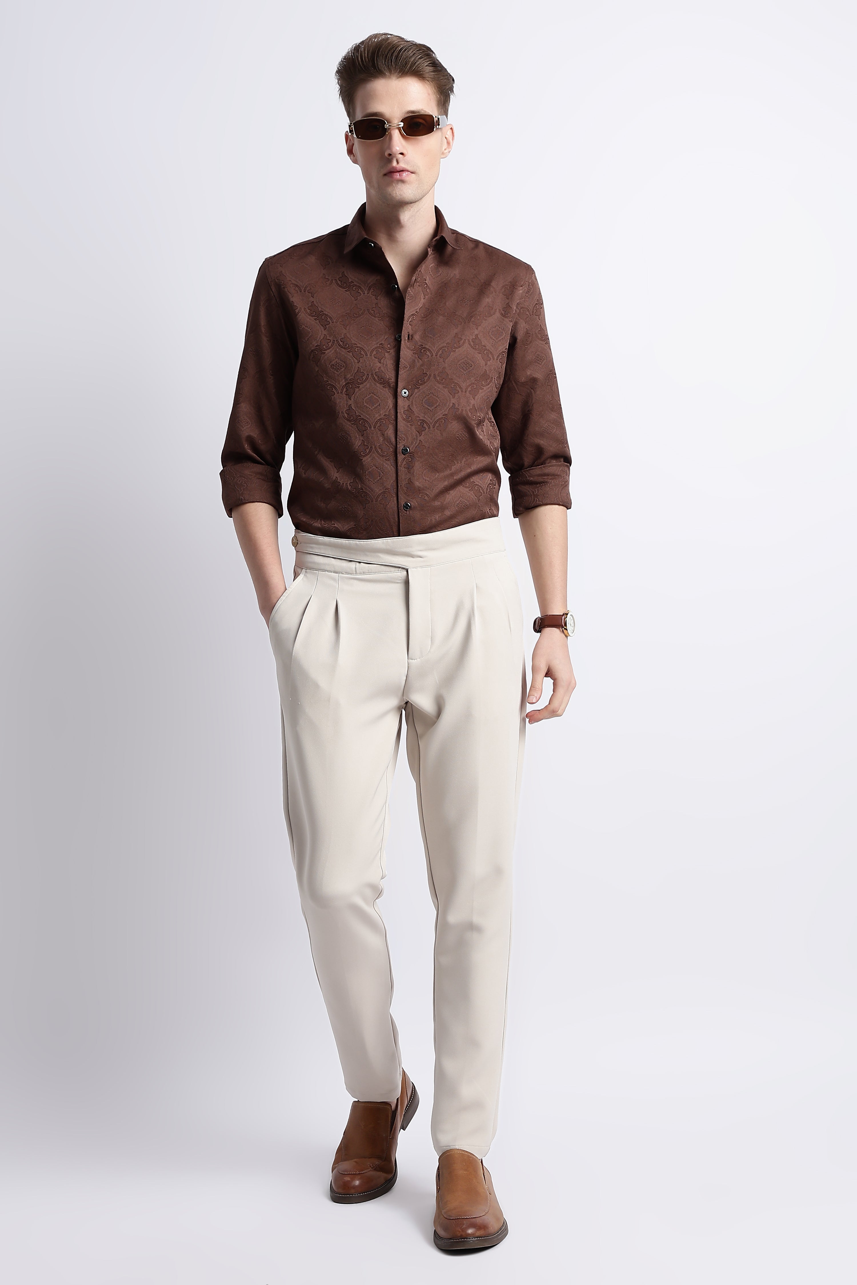 Men Textured Jacquard Shirt