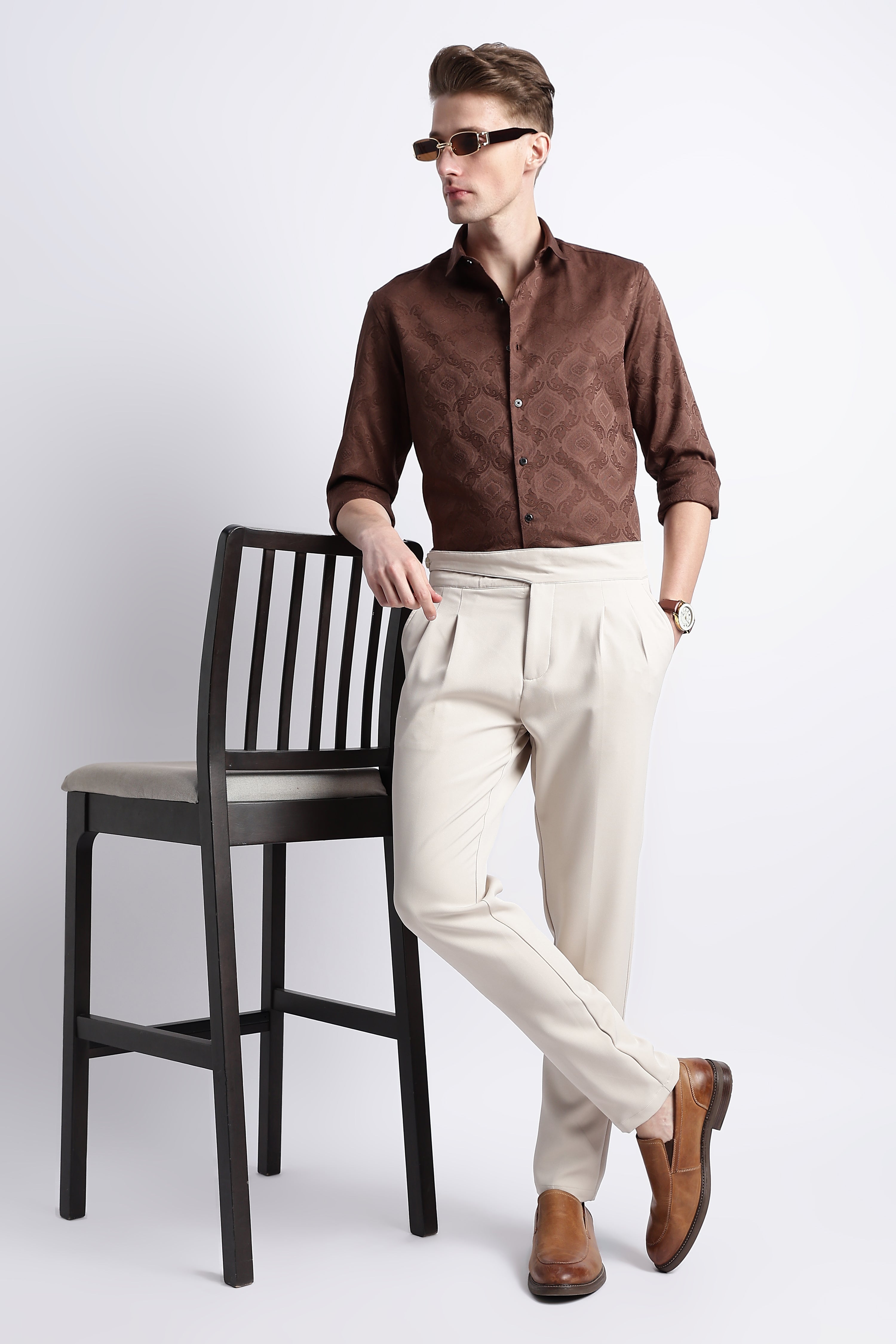 Men Textured Jacquard Shirt
